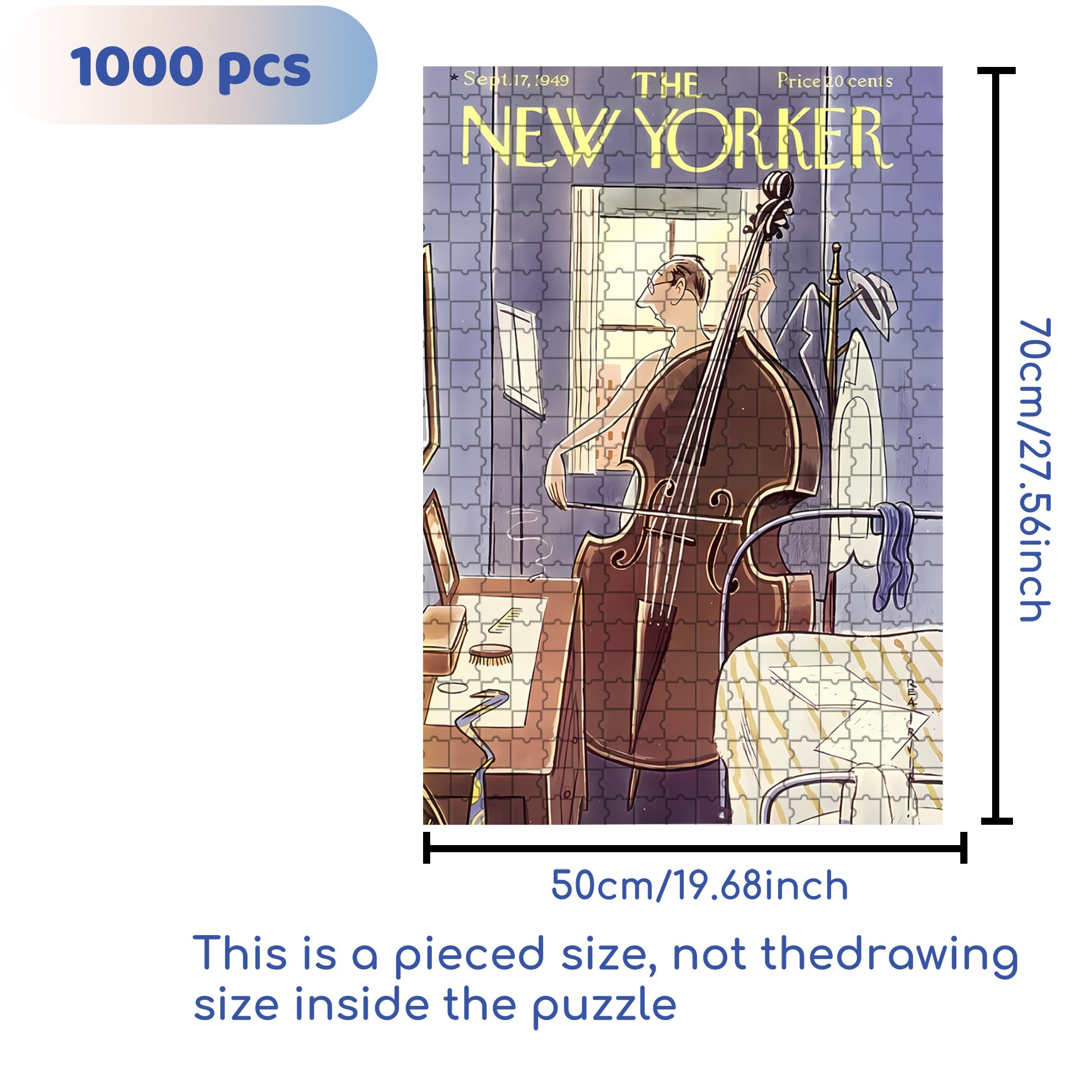 Cello Concerto 500pcs/1000pcs Jigsaw Puzzle, Scratch-Resistant, Interactive Family Game & Brain-Boosting DIY Decor, Perfect for Halloween, Christmas & New Year Gifts, Family Puzzle Game