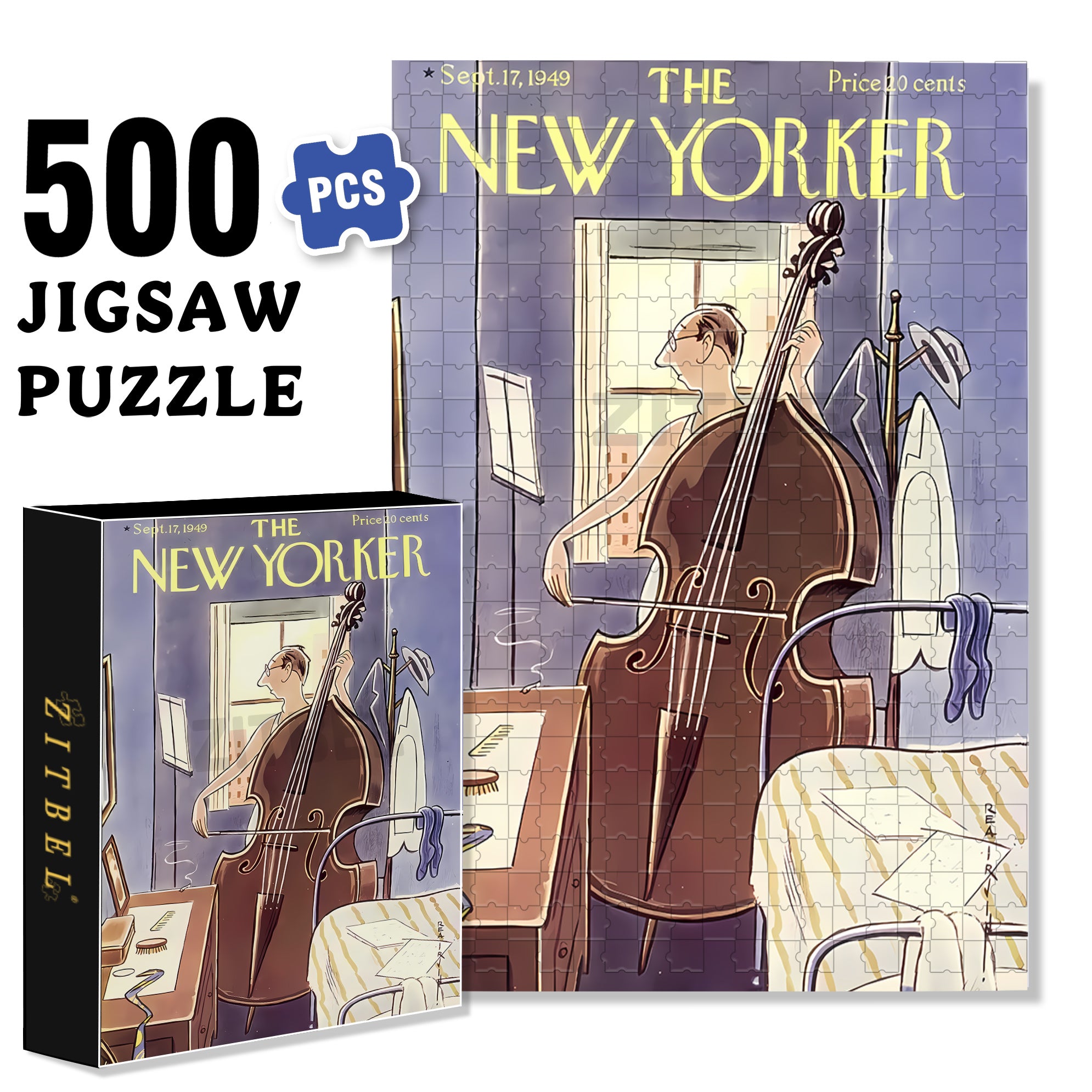Cello Concerto 500pcs/1000pcs Jigsaw Puzzle, Scratch-Resistant, Interactive Family Game & Brain-Boosting DIY Decor, Perfect for Halloween, Christmas & New Year Gifts, Family Puzzle Game