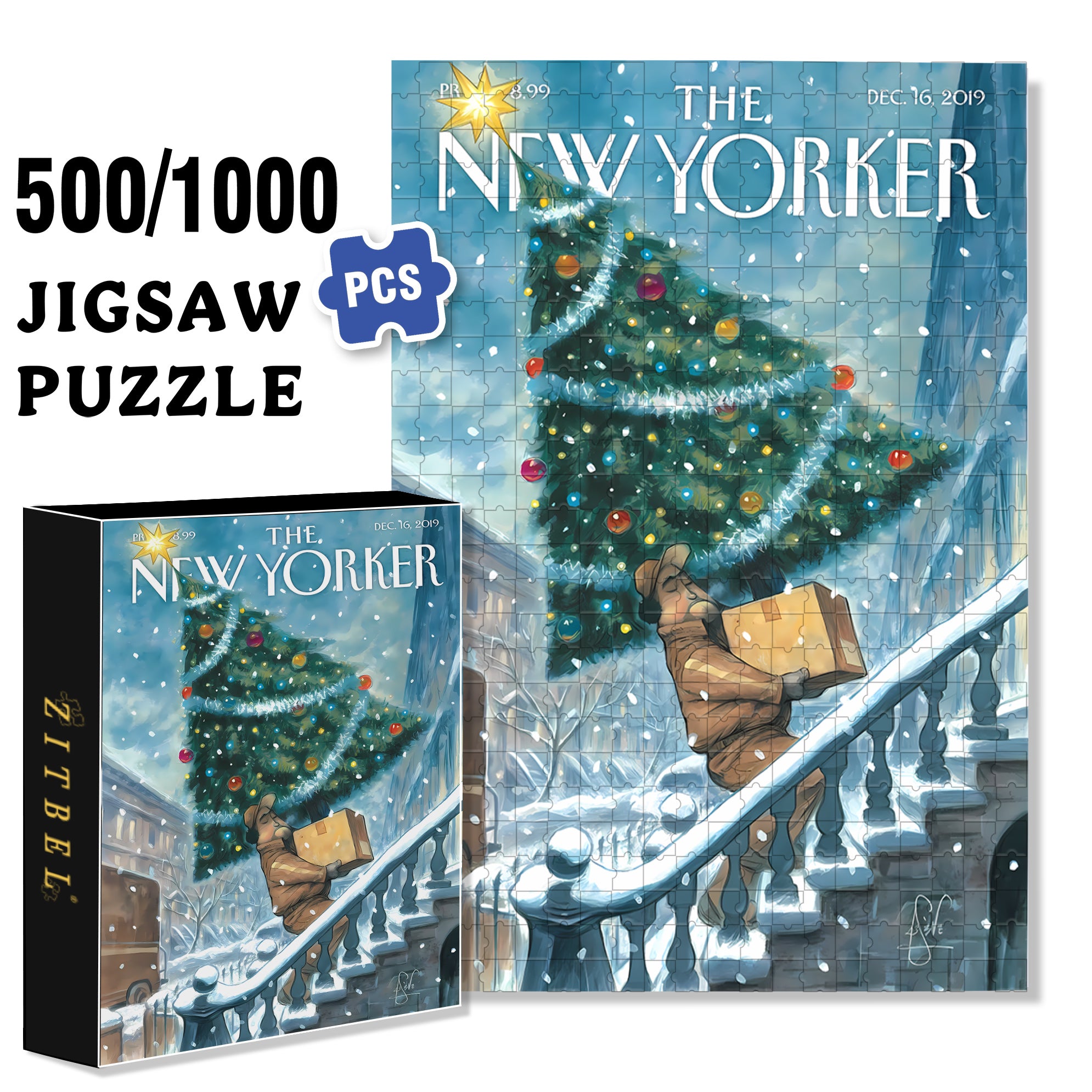 Courier 500pcs/1000pcs Jigsaw Puzzle, Scratch-Resistant, Interactive Family Game & Brain-Boosting DIY Decor, Perfect for Halloween, Christmas & New Year Gifts, Family Puzzle Game