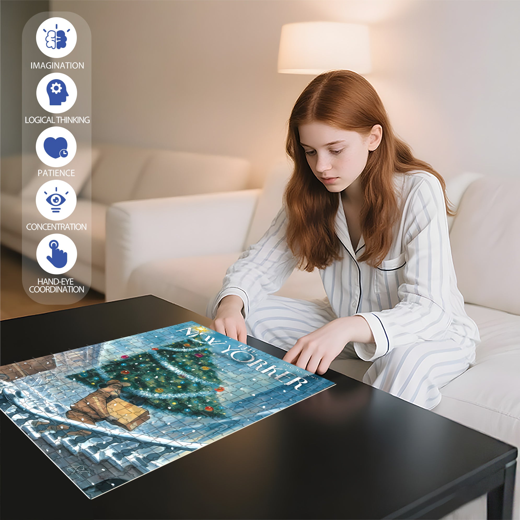Courier 500pcs/1000pcs Jigsaw Puzzle, Scratch-Resistant, Interactive Family Game & Brain-Boosting DIY Decor, Perfect for Halloween, Christmas & New Year Gifts, Family Puzzle Game