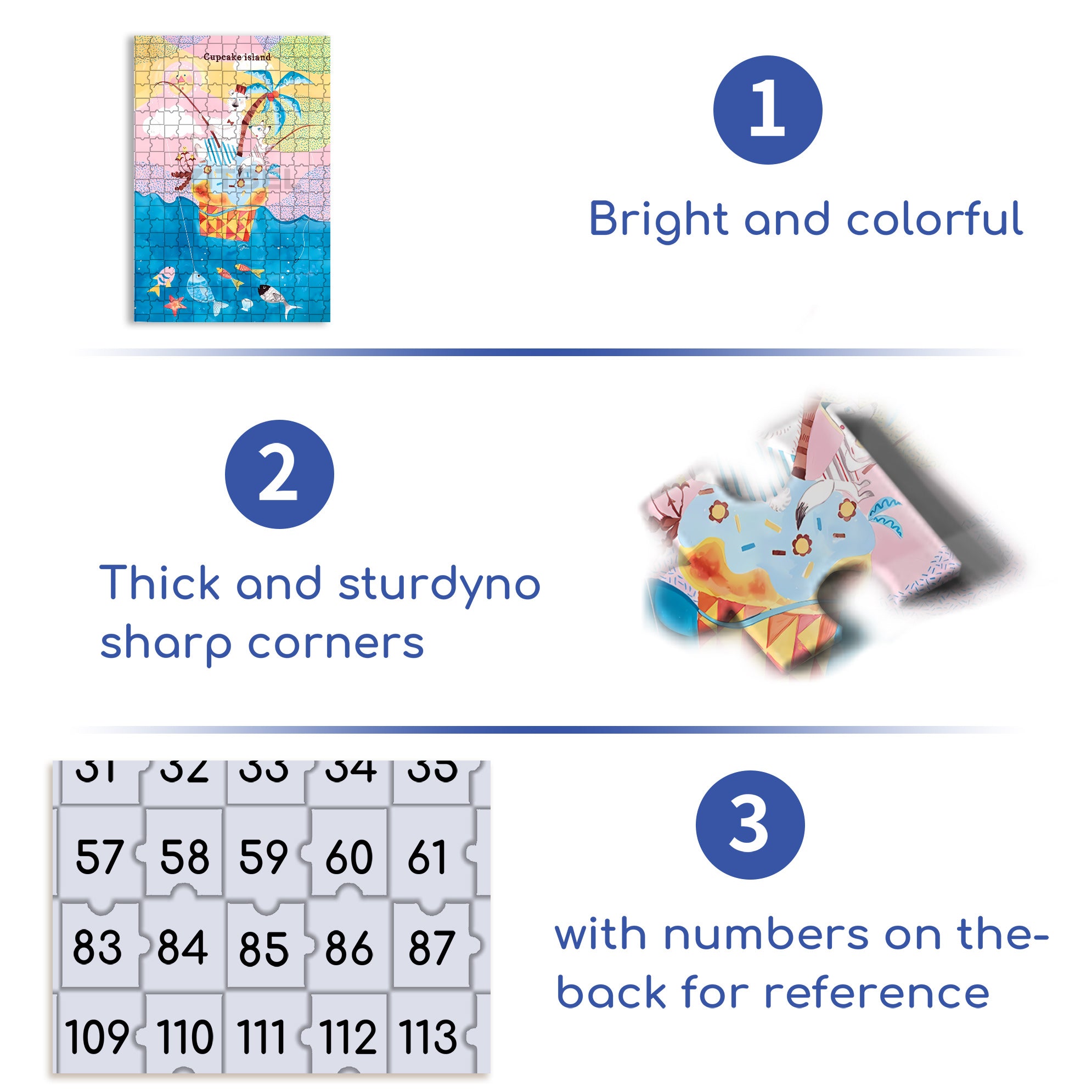 Cupcake Island 500pcs/1000pcs Jigsaw Puzzle, Scratch-Resistant, Interactive Family Game & Brain-Boosting DIY Decor, Perfect for Halloween, Christmas & New Year Gifts, Family Puzzle Game