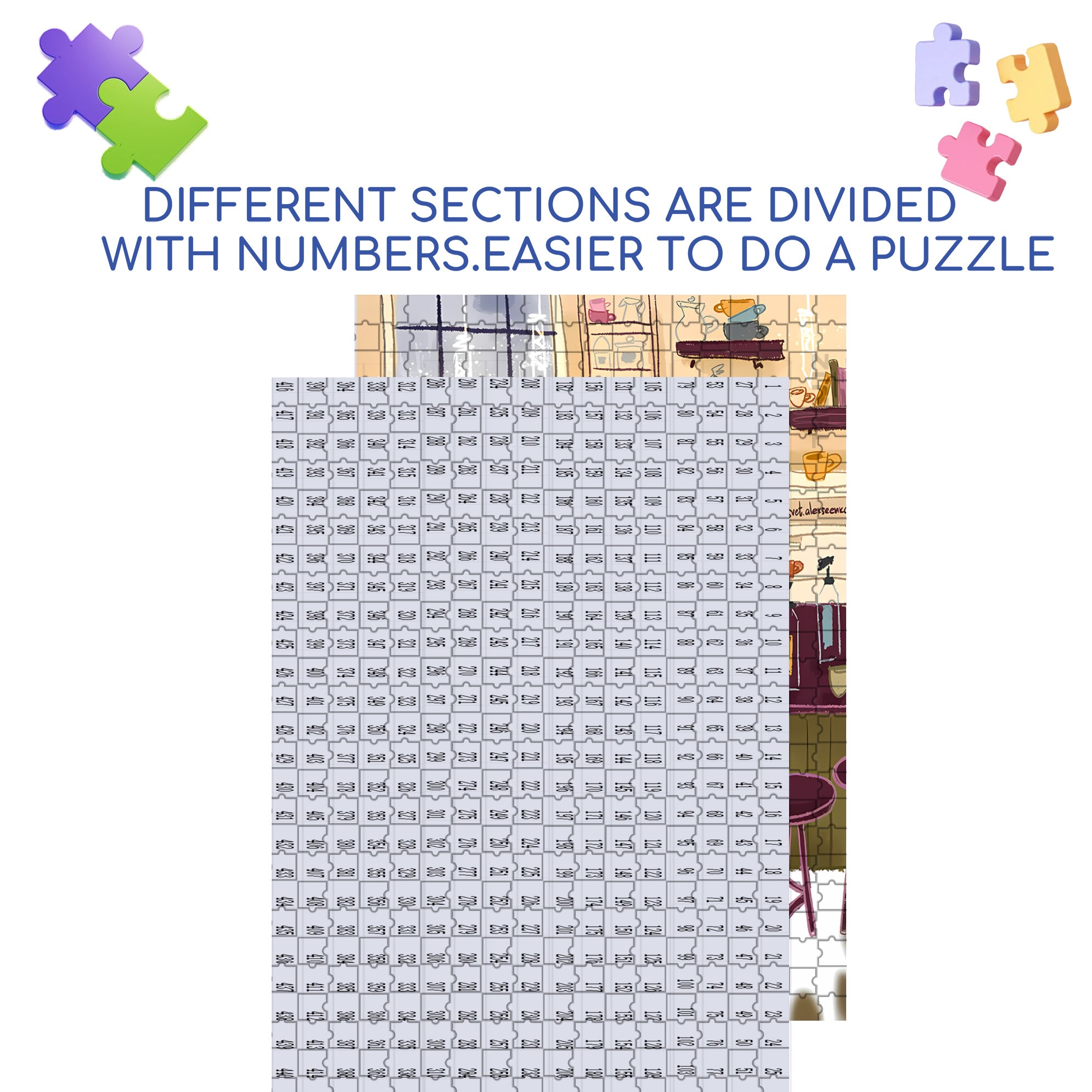 Drip Coffee 500pcs/1000pcs Jigsaw Puzzle, Scratch-Resistant, Interactive Family Game & Brain-Boosting DIY Decor, Perfect for Halloween, Christmas & New Year Gifts, Family Puzzle Game