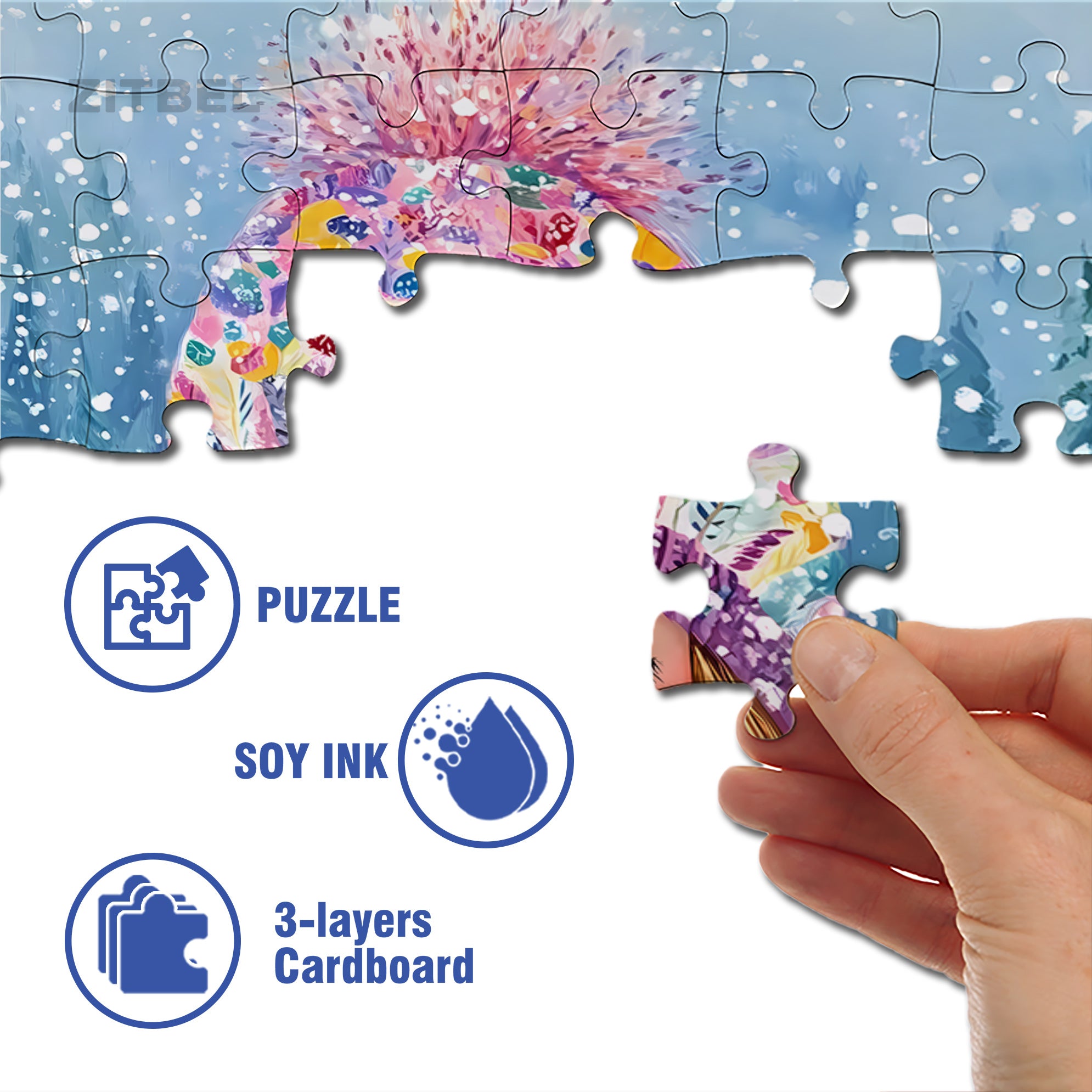 Ella 500pcs/1000pcs Jigsaw Puzzle, Scratch-Resistant, Interactive Family Game & Brain-Boosting DIY Decor, Perfect for Halloween, Christmas & New Year Gifts, Family Puzzle Game