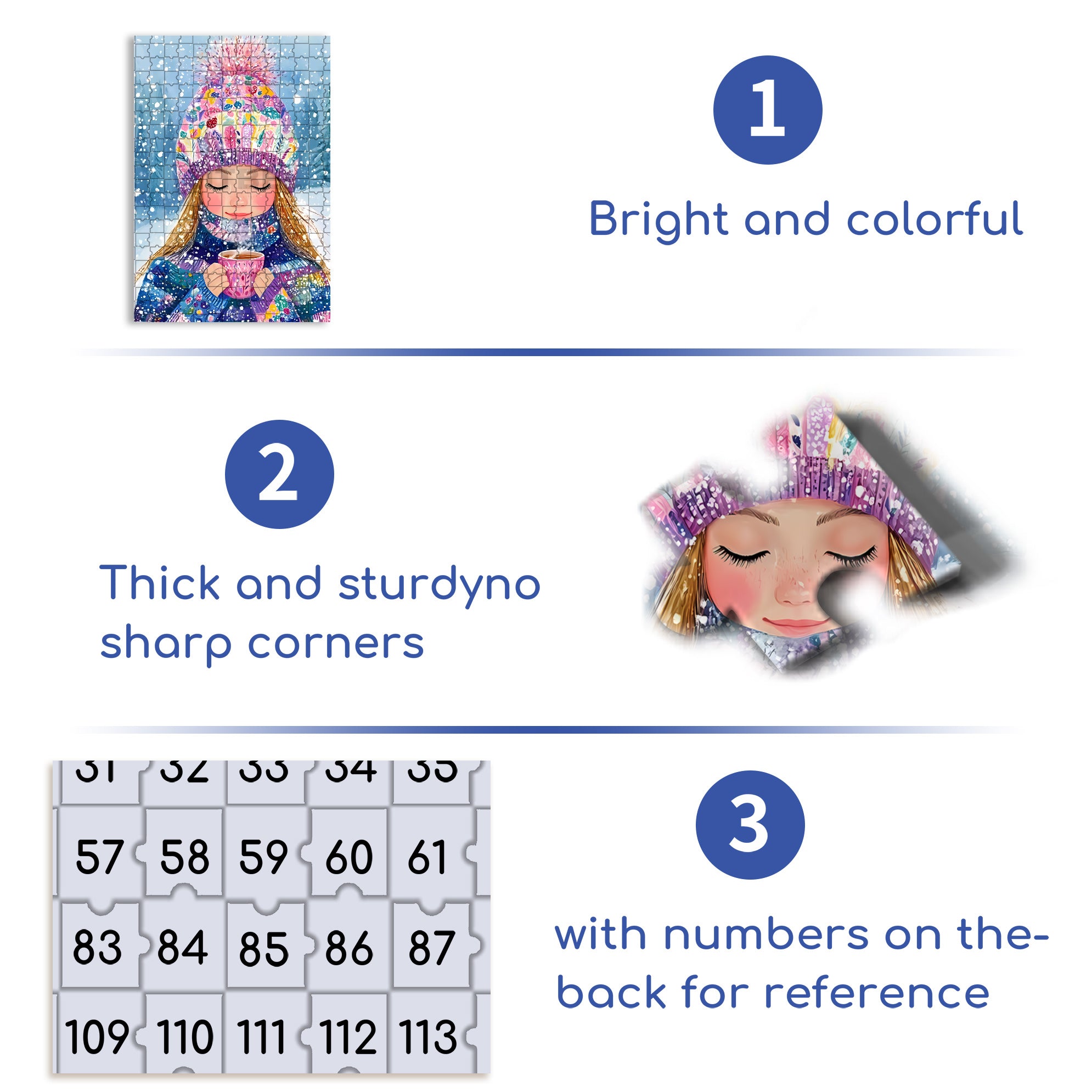 Ella 500pcs/1000pcs Jigsaw Puzzle, Scratch-Resistant, Interactive Family Game & Brain-Boosting DIY Decor, Perfect for Halloween, Christmas & New Year Gifts, Family Puzzle Game