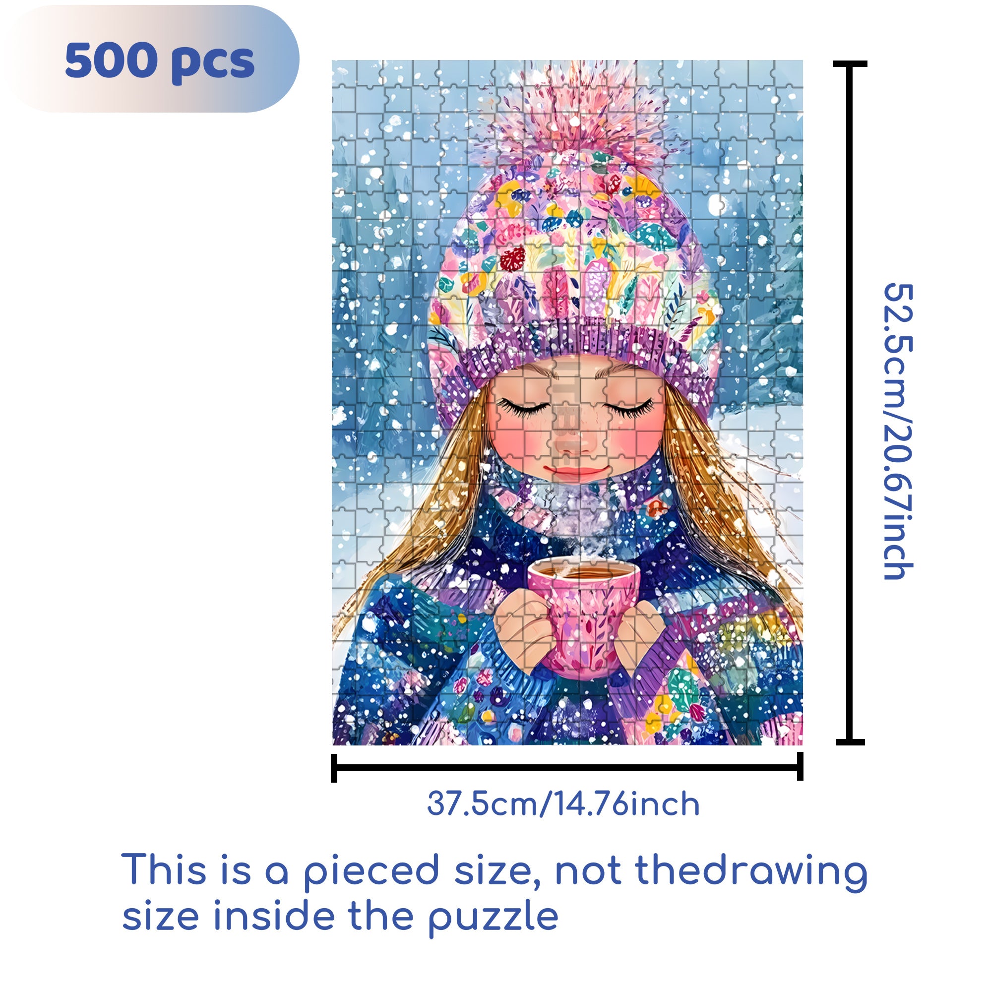 Ella 500pcs/1000pcs Jigsaw Puzzle, Scratch-Resistant, Interactive Family Game & Brain-Boosting DIY Decor, Perfect for Halloween, Christmas & New Year Gifts, Family Puzzle Game