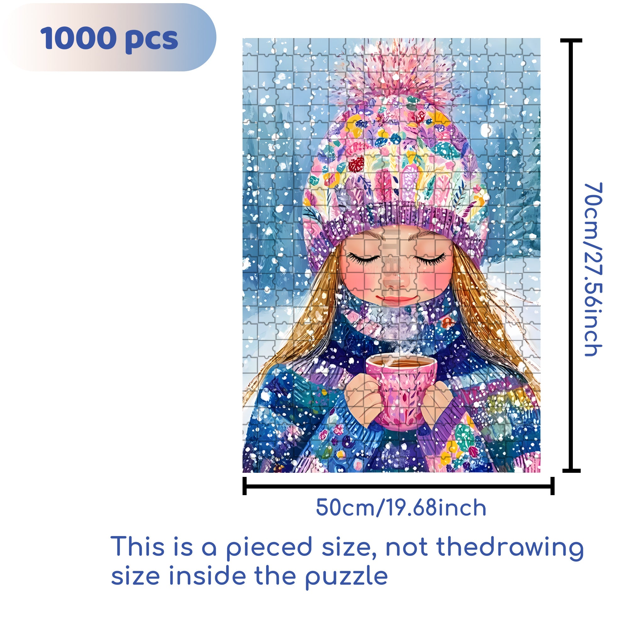 Ella 500pcs/1000pcs Jigsaw Puzzle, Scratch-Resistant, Interactive Family Game & Brain-Boosting DIY Decor, Perfect for Halloween, Christmas & New Year Gifts, Family Puzzle Game