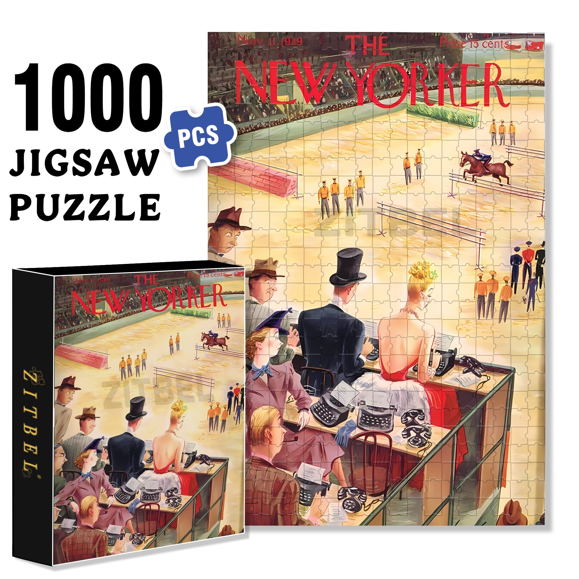 Equestrian Competitions 500pcs/1000pcs Jigsaw Puzzle, Scratch-Resistant, Interactive Family Game & Brain-Boosting DIY Decor, Perfect for Halloween, Christmas & New Year Gifts, Family Puzzle Game