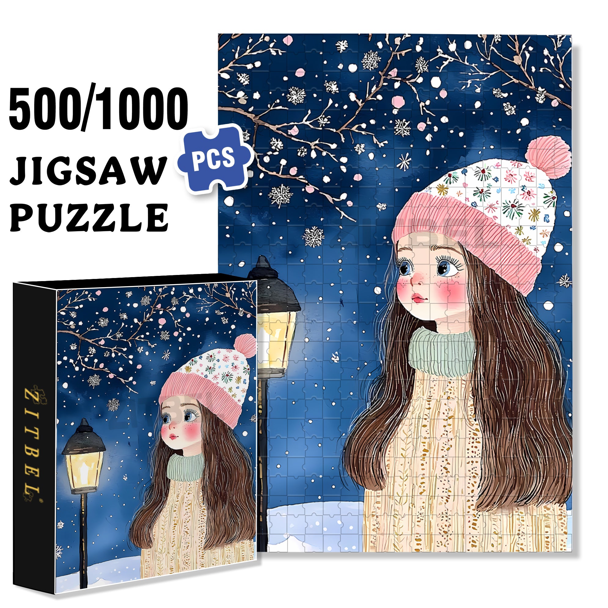 Gina 500pcs/1000pcs Jigsaw Puzzle, Scratch-Resistant, Interactive Family Game & Brain-Boosting DIY Decor, Perfect for Halloween, Christmas & New Year Gifts, Family Puzzle Game