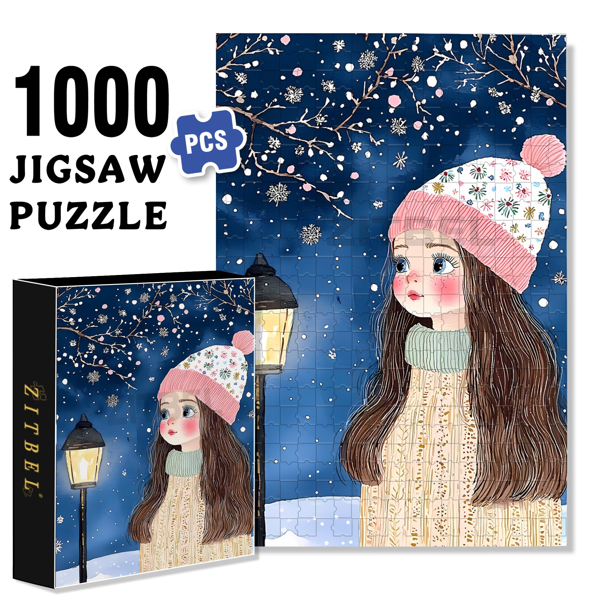 Gina 500pcs/1000pcs Jigsaw Puzzle, Scratch-Resistant, Interactive Family Game & Brain-Boosting DIY Decor, Perfect for Halloween, Christmas & New Year Gifts, Family Puzzle Game