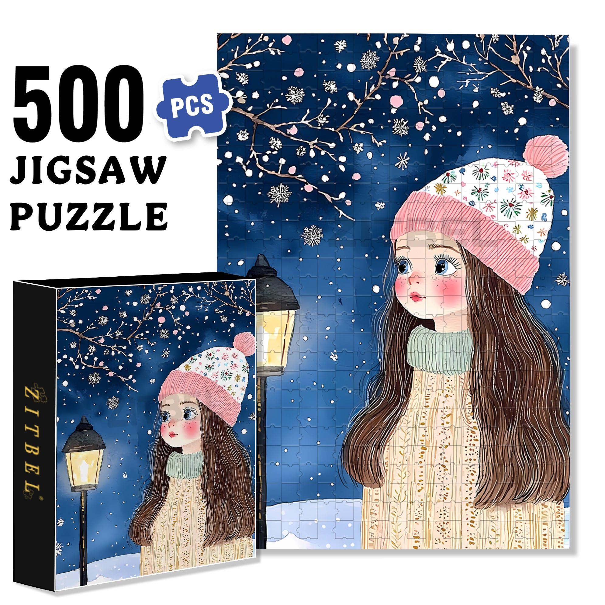 Gina 500pcs/1000pcs Jigsaw Puzzle, Scratch-Resistant, Interactive Family Game & Brain-Boosting DIY Decor, Perfect for Halloween, Christmas & New Year Gifts, Family Puzzle Game
