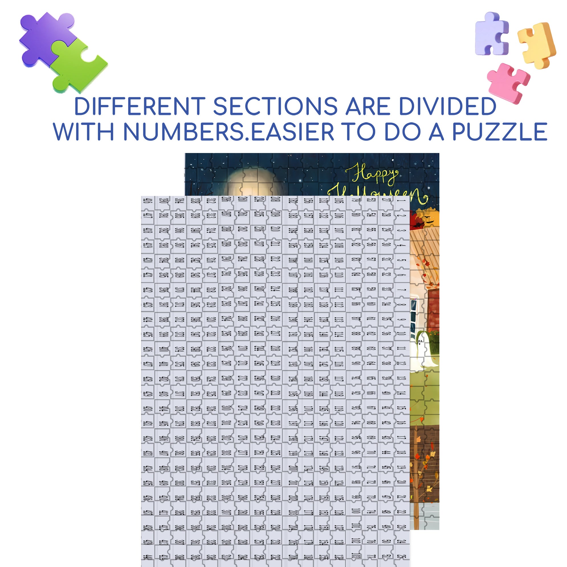 Halloween Night 500pcs/1000pcs Jigsaw Puzzle, Scratch-Resistant, Interactive Family Game & Brain-Boosting DIY Decor, Perfect for Halloween, Christmas & New Year Gifts, Family Puzzle Game