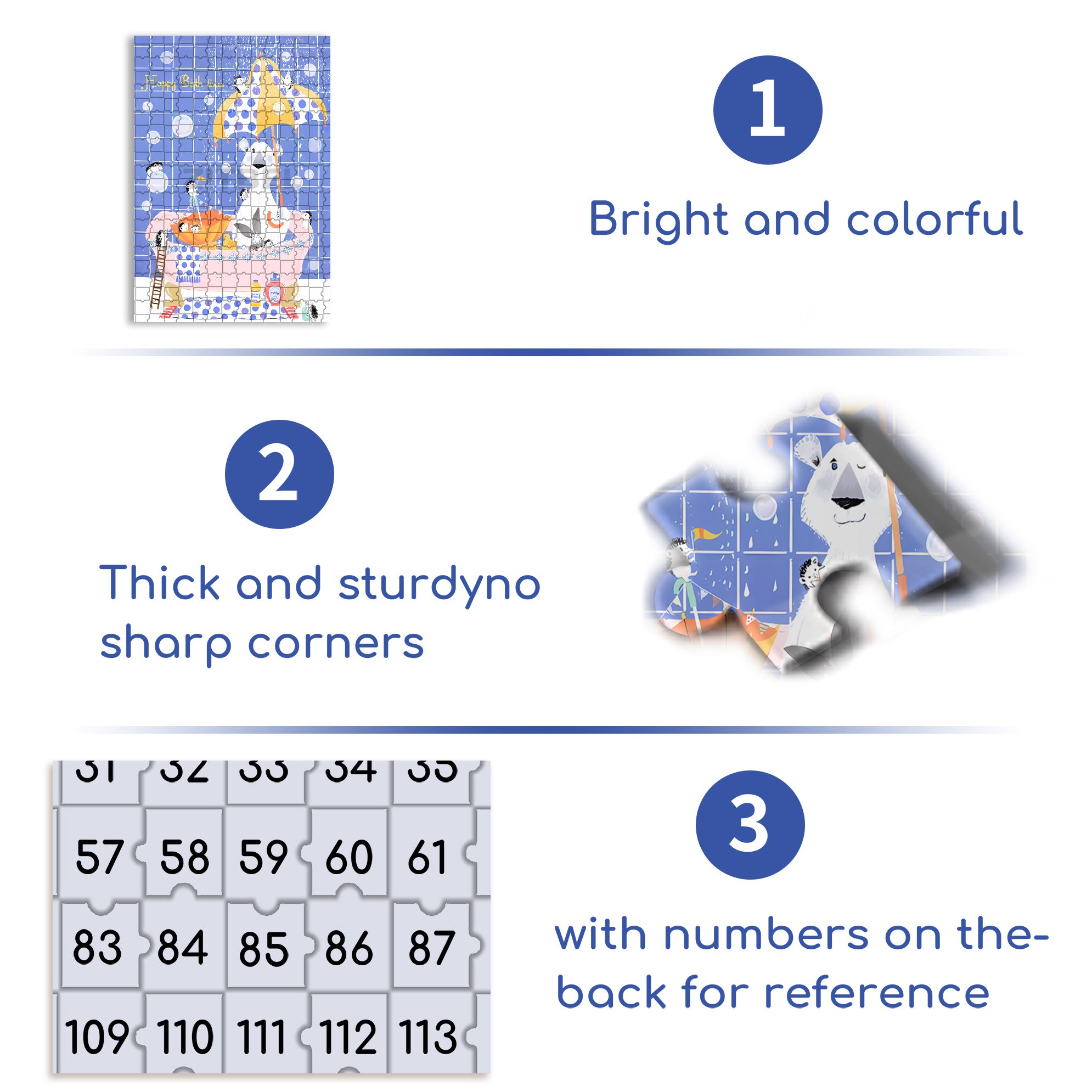 Happy Bath Time 500pcs/1000pcs Jigsaw Puzzle, Scratch-Resistant, Interactive Family Game & Brain-Boosting DIY Decor, Perfect for Halloween, Christmas & New Year Gifts, Family Puzzle Game