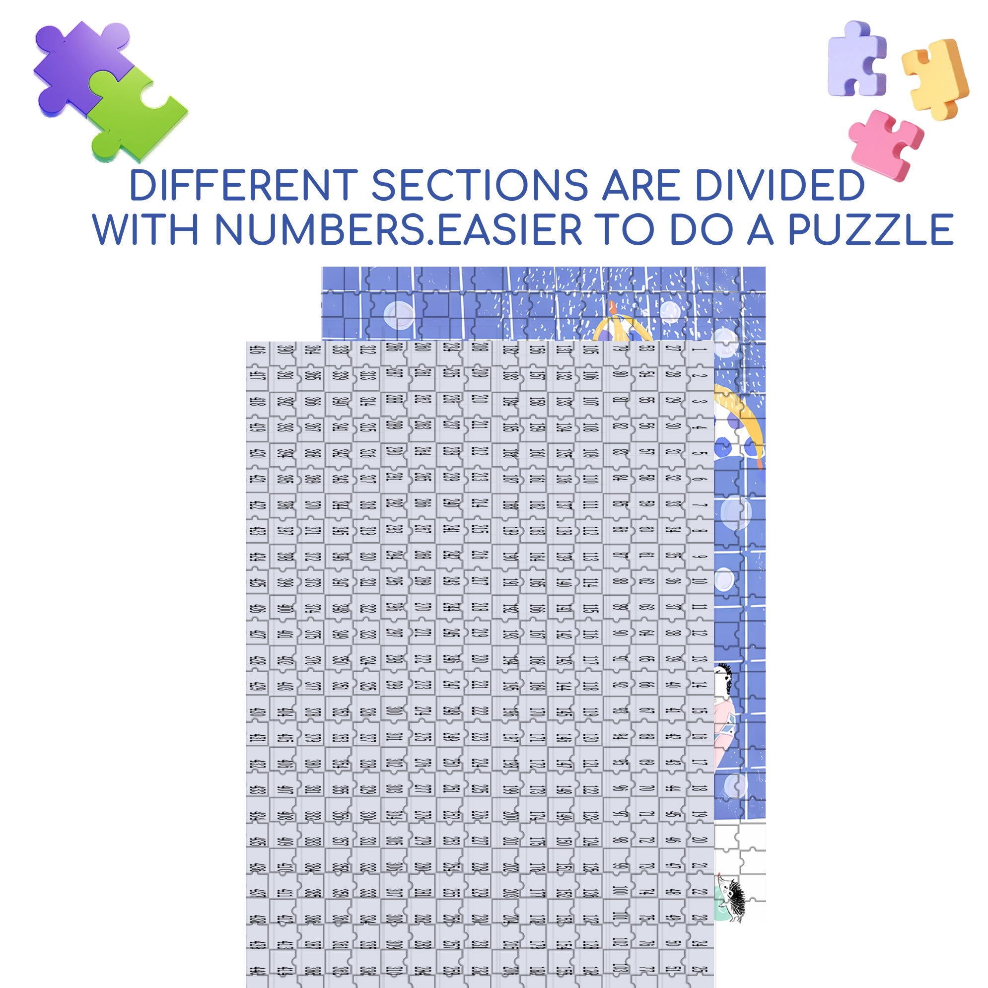 Happy Bath Time 500pcs/1000pcs Jigsaw Puzzle, Scratch-Resistant, Interactive Family Game & Brain-Boosting DIY Decor, Perfect for Halloween, Christmas & New Year Gifts, Family Puzzle Game