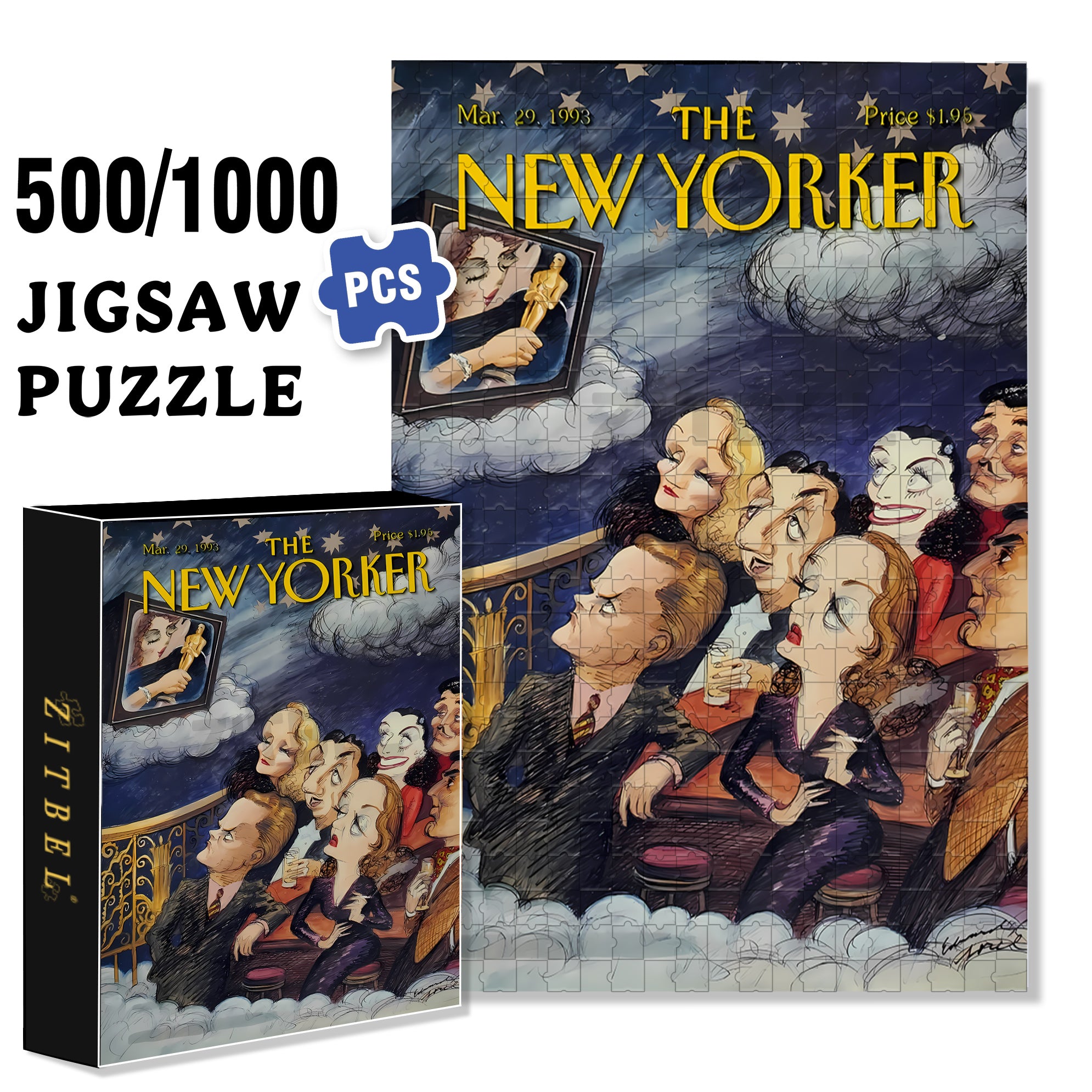 Huch 500pcs/1000pcs Jigsaw Puzzle, Scratch-Resistant, Interactive Family Game & Brain-Boosting DIY Decor, Perfect for Halloween, Christmas & New Year Gifts, Family Puzzle Game