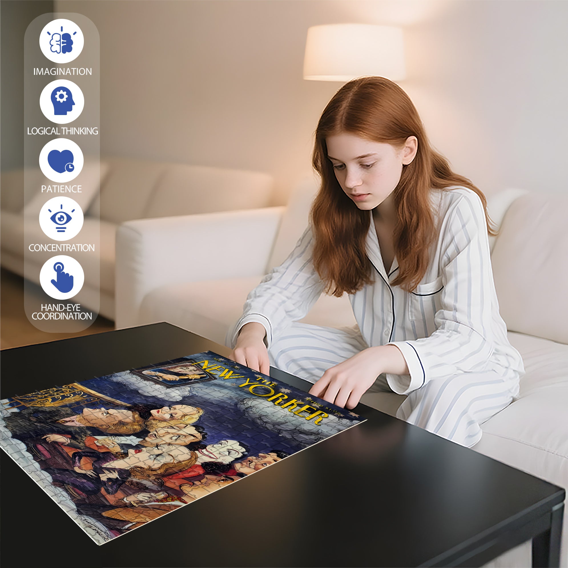 Huch 500pcs/1000pcs Jigsaw Puzzle, Scratch-Resistant, Interactive Family Game & Brain-Boosting DIY Decor, Perfect for Halloween, Christmas & New Year Gifts, Family Puzzle Game