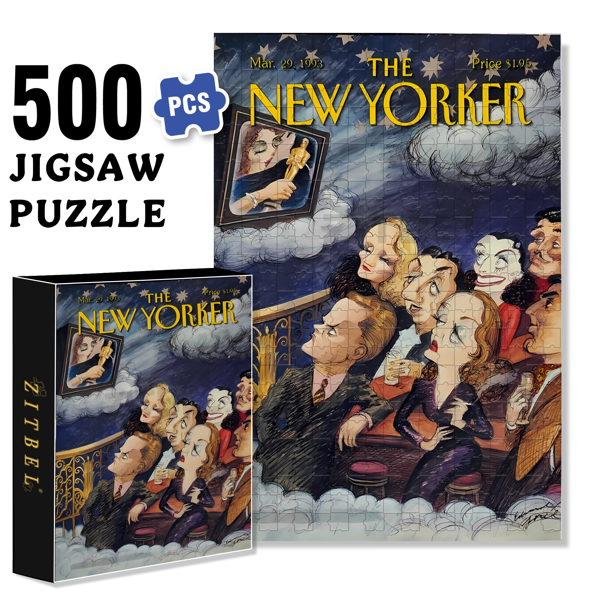 Huch 500pcs/1000pcs Jigsaw Puzzle, Scratch-Resistant, Interactive Family Game & Brain-Boosting DIY Decor, Perfect for Halloween, Christmas & New Year Gifts, Family Puzzle Game