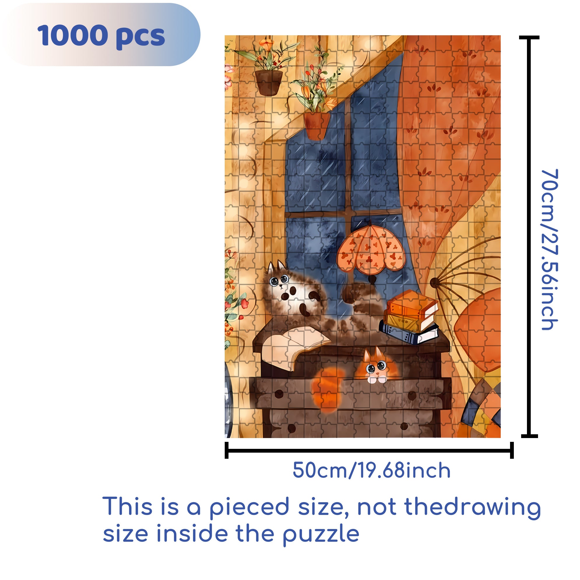 Innocent Eyes 500pcs/1000pcs Jigsaw Puzzle, Scratch-Resistant, Interactive Family Game & Brain-Boosting DIY Decor, Perfect for Halloween, Christmas & New Year Gifts, Family Puzzle Game