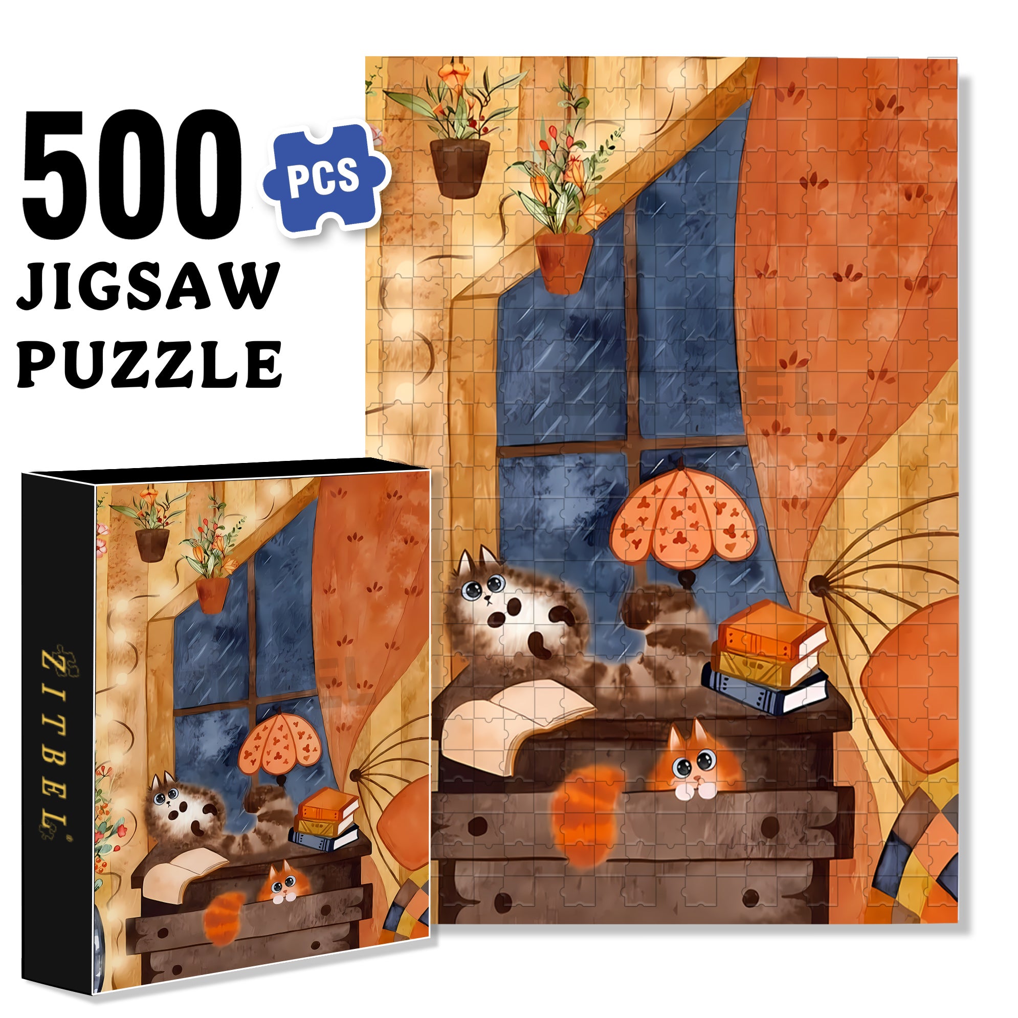 Innocent Eyes 500pcs/1000pcs Jigsaw Puzzle, Scratch-Resistant, Interactive Family Game & Brain-Boosting DIY Decor, Perfect for Halloween, Christmas & New Year Gifts, Family Puzzle Game