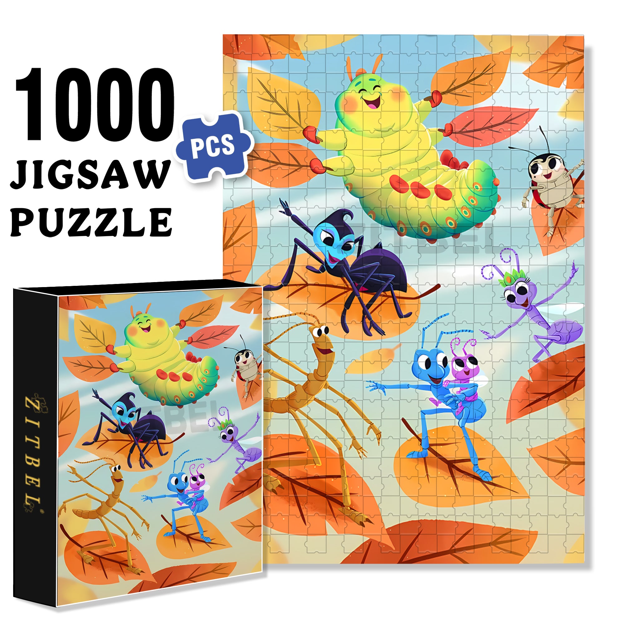 Insect Adventure 500pcs/1000pcs Jigsaw Puzzle, Scratch-Resistant, Interactive Family Game & Brain-Boosting DIY Decor, Perfect for Halloween, Christmas & New Year Gifts, Family Puzzle Game