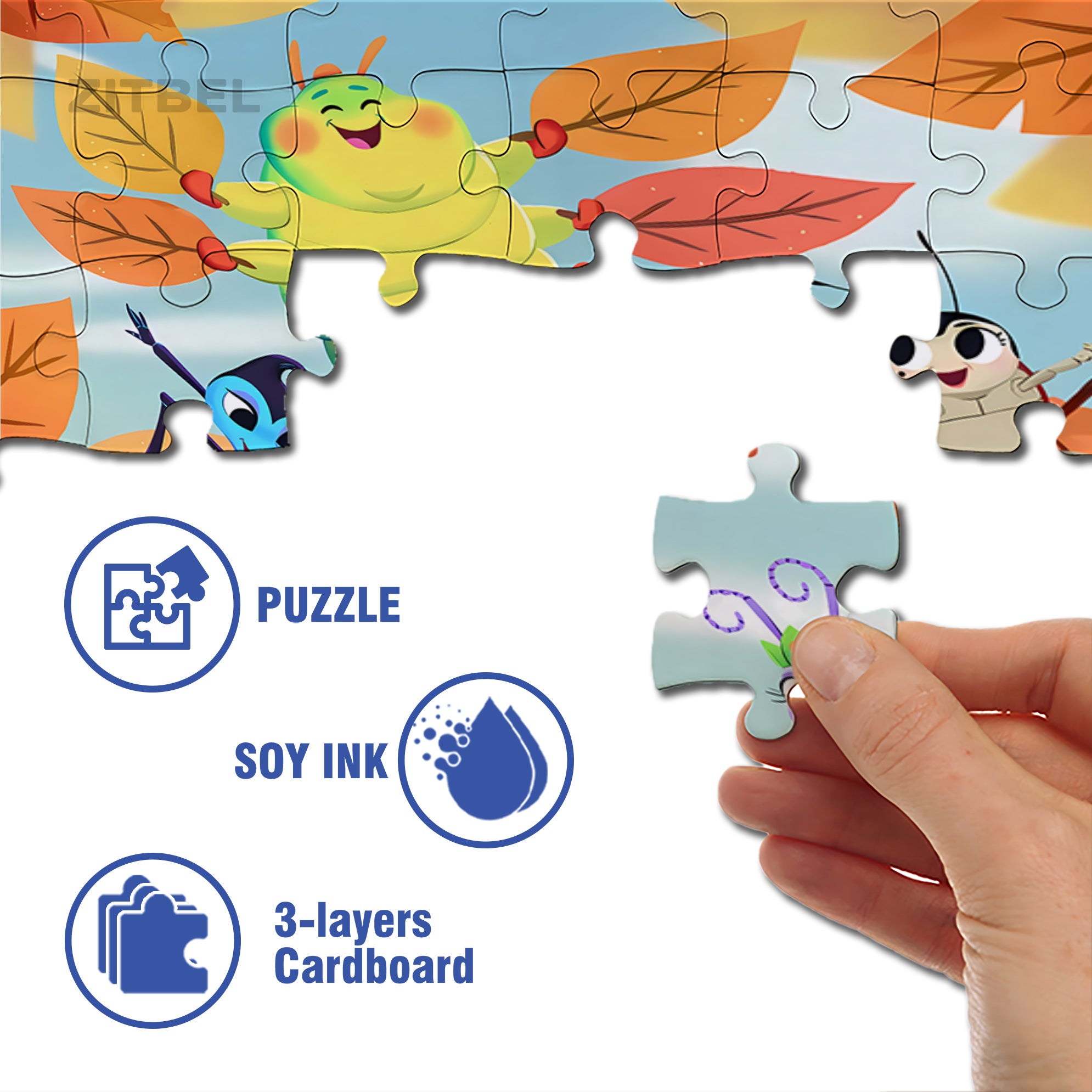 Insect Adventure 500pcs/1000pcs Jigsaw Puzzle, Scratch-Resistant, Interactive Family Game & Brain-Boosting DIY Decor, Perfect for Halloween, Christmas & New Year Gifts, Family Puzzle Game