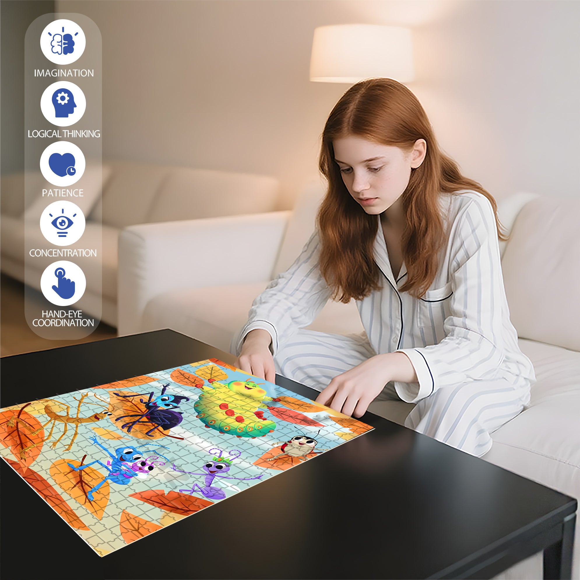 Insect Adventure 500pcs/1000pcs Jigsaw Puzzle, Scratch-Resistant, Interactive Family Game & Brain-Boosting DIY Decor, Perfect for Halloween, Christmas & New Year Gifts, Family Puzzle Game