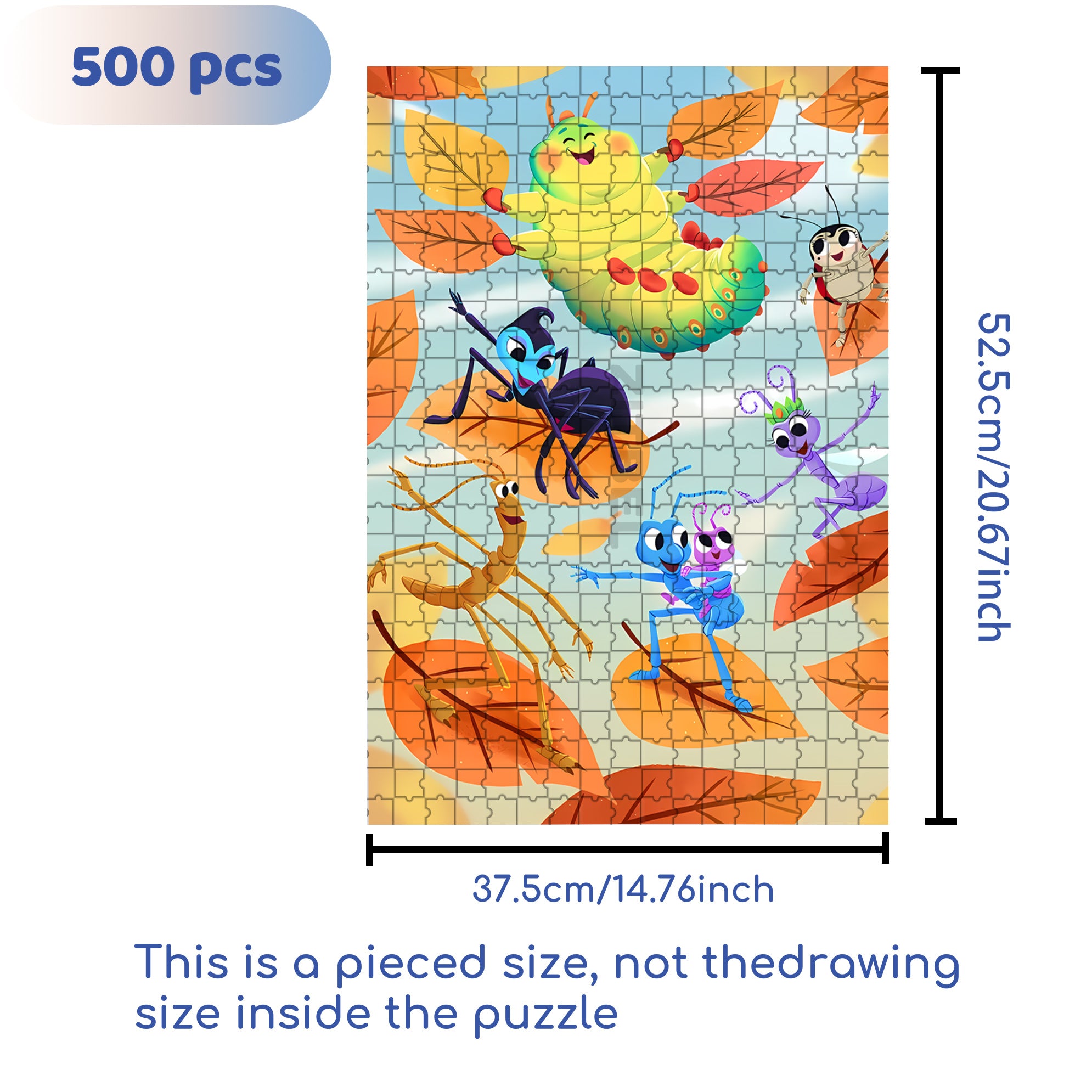 Insect Adventure 500pcs/1000pcs Jigsaw Puzzle, Scratch-Resistant, Interactive Family Game & Brain-Boosting DIY Decor, Perfect for Halloween, Christmas & New Year Gifts, Family Puzzle Game