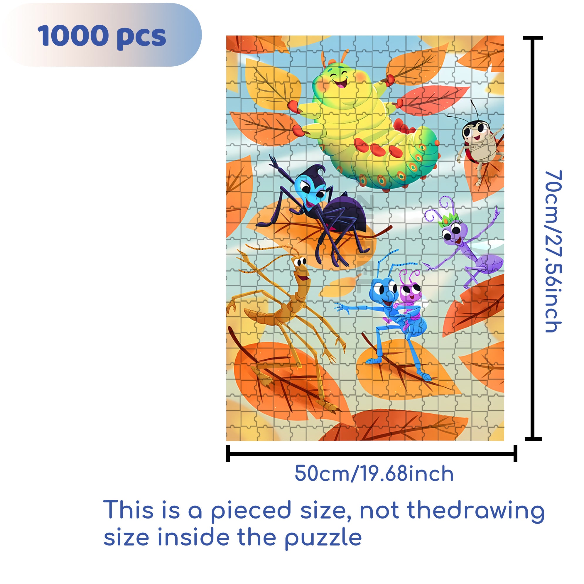 Insect Adventure 500pcs/1000pcs Jigsaw Puzzle, Scratch-Resistant, Interactive Family Game & Brain-Boosting DIY Decor, Perfect for Halloween, Christmas & New Year Gifts, Family Puzzle Game