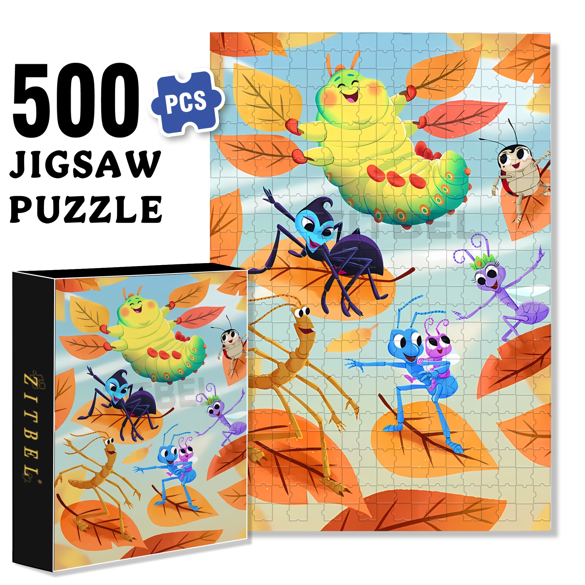 Insect Adventure 500pcs/1000pcs Jigsaw Puzzle, Scratch-Resistant, Interactive Family Game & Brain-Boosting DIY Decor, Perfect for Halloween, Christmas & New Year Gifts, Family Puzzle Game