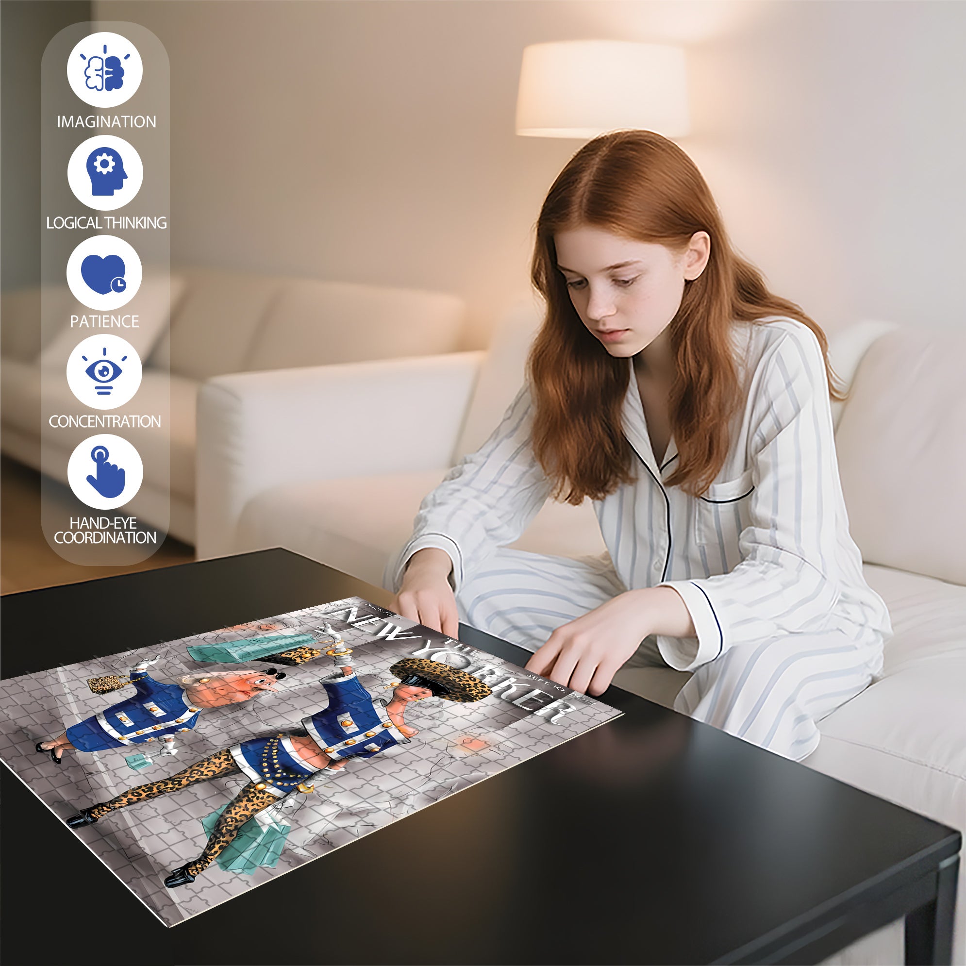Interception 500pcs/1000pcs Jigsaw Puzzle, Scratch-Resistant, Interactive Family Game & Brain-Boosting DIY Decor, Perfect for Halloween, Christmas & New Year Gifts, Family Puzzle Game