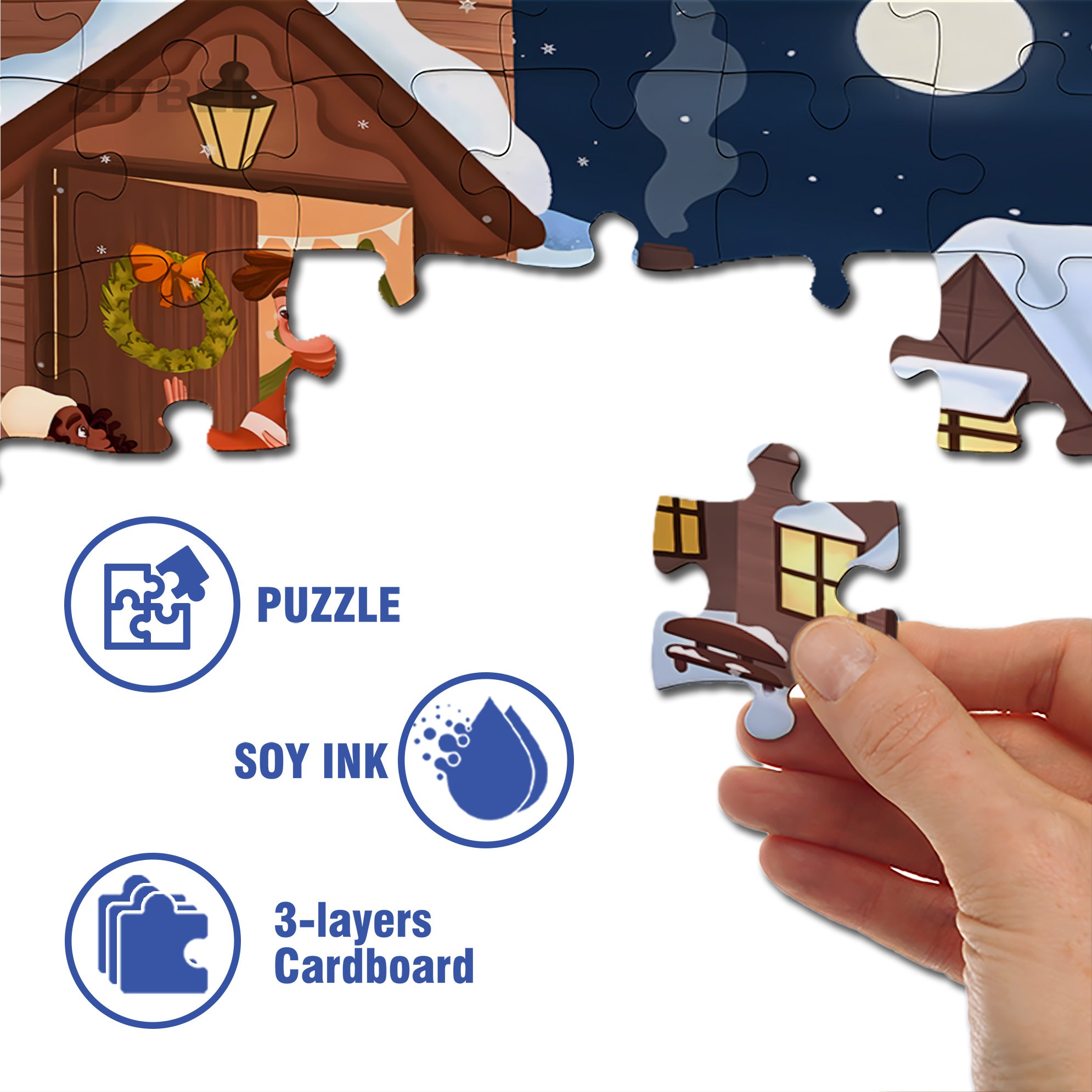 Just For U 500pcs/1000pcs Jigsaw Puzzle, Scratch-Resistant, Interactive Family Game & Brain-Boosting DIY Decor, Perfect for Halloween, Christmas & New Year Gifts, Family Puzzle Game