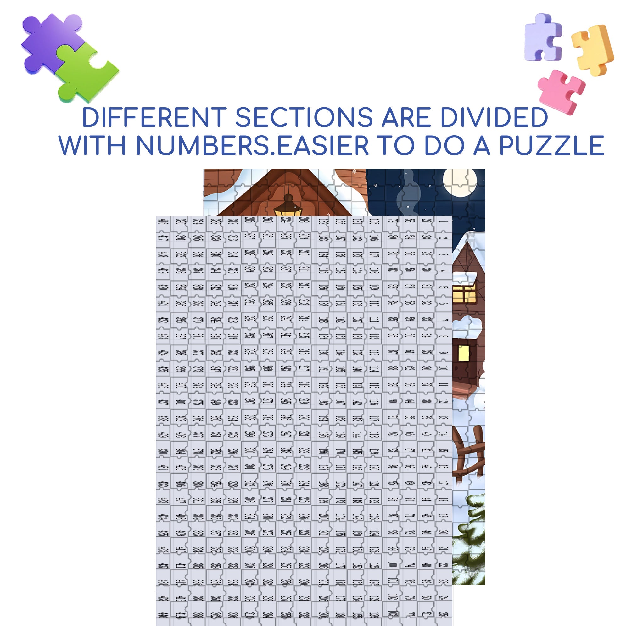 Just For U 500pcs/1000pcs Jigsaw Puzzle, Scratch-Resistant, Interactive Family Game & Brain-Boosting DIY Decor, Perfect for Halloween, Christmas & New Year Gifts, Family Puzzle Game
