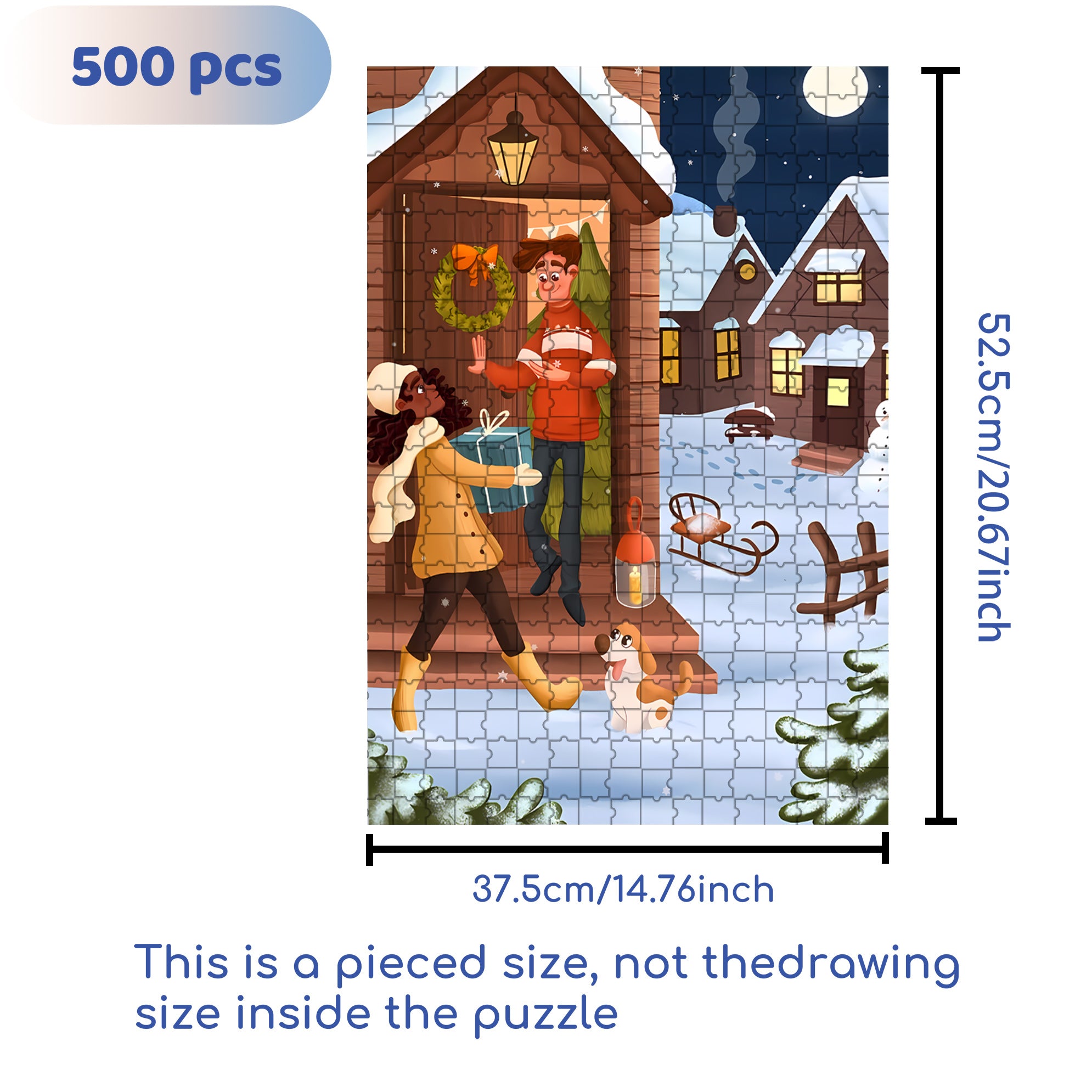 Just For U 500pcs/1000pcs Jigsaw Puzzle, Scratch-Resistant, Interactive Family Game & Brain-Boosting DIY Decor, Perfect for Halloween, Christmas & New Year Gifts, Family Puzzle Game