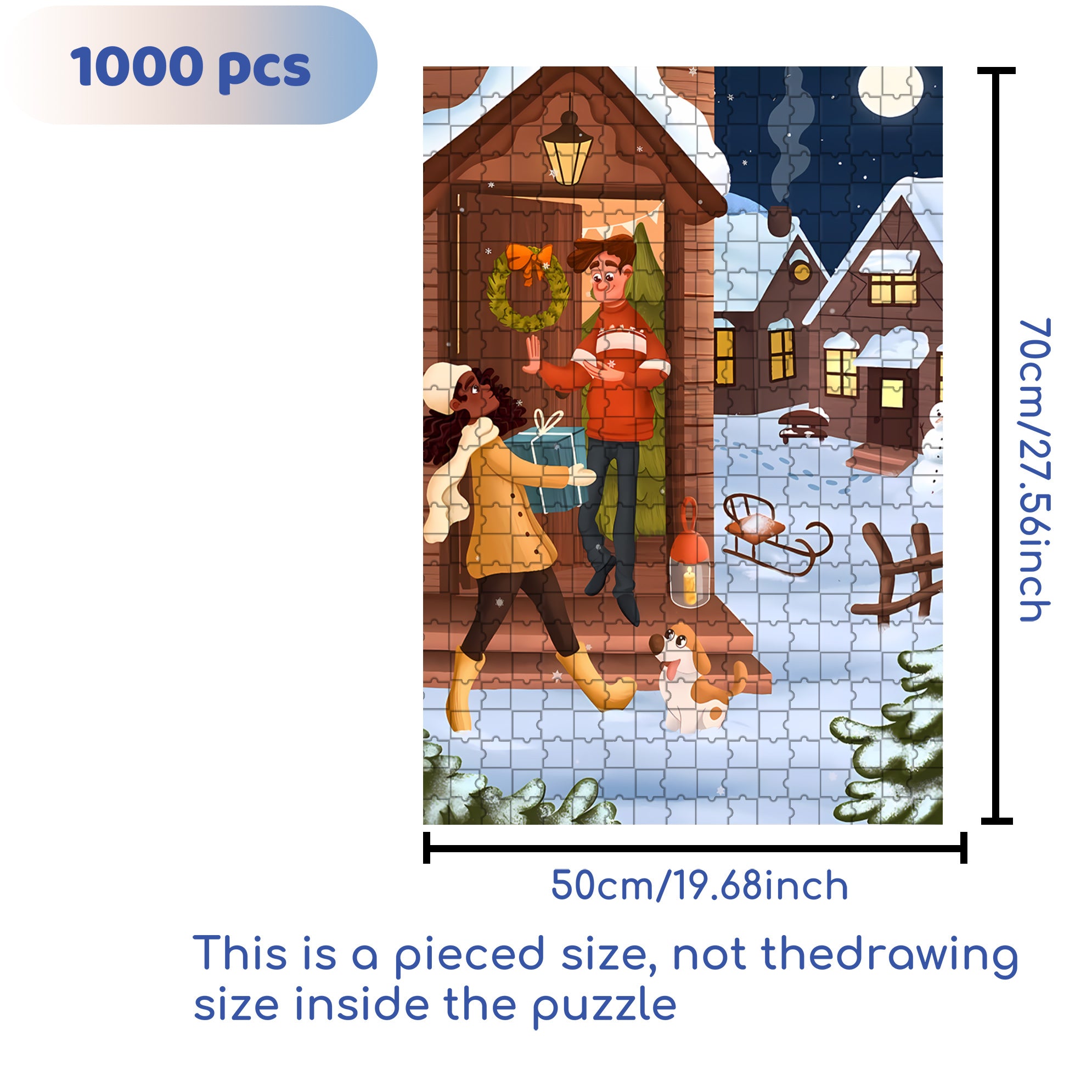 Just For U 500pcs/1000pcs Jigsaw Puzzle, Scratch-Resistant, Interactive Family Game & Brain-Boosting DIY Decor, Perfect for Halloween, Christmas & New Year Gifts, Family Puzzle Game