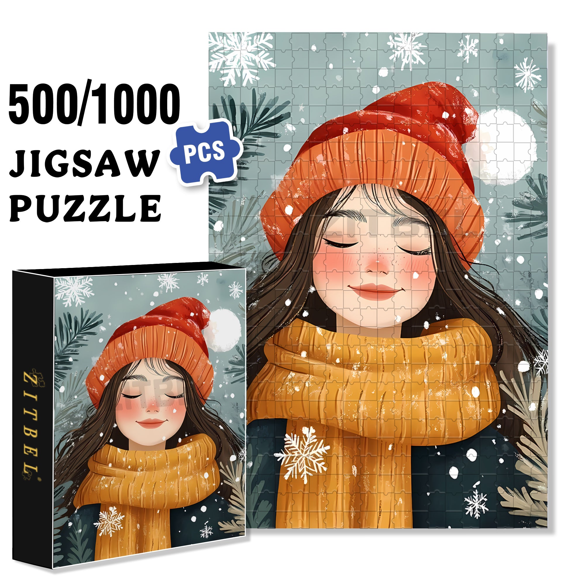 Kylie 500pcs/1000pcs Jigsaw Puzzle, Scratch-Resistant, Interactive Family Game & Brain-Boosting DIY Decor, Perfect for Halloween, Christmas & New Year Gifts, Family Puzzle Game