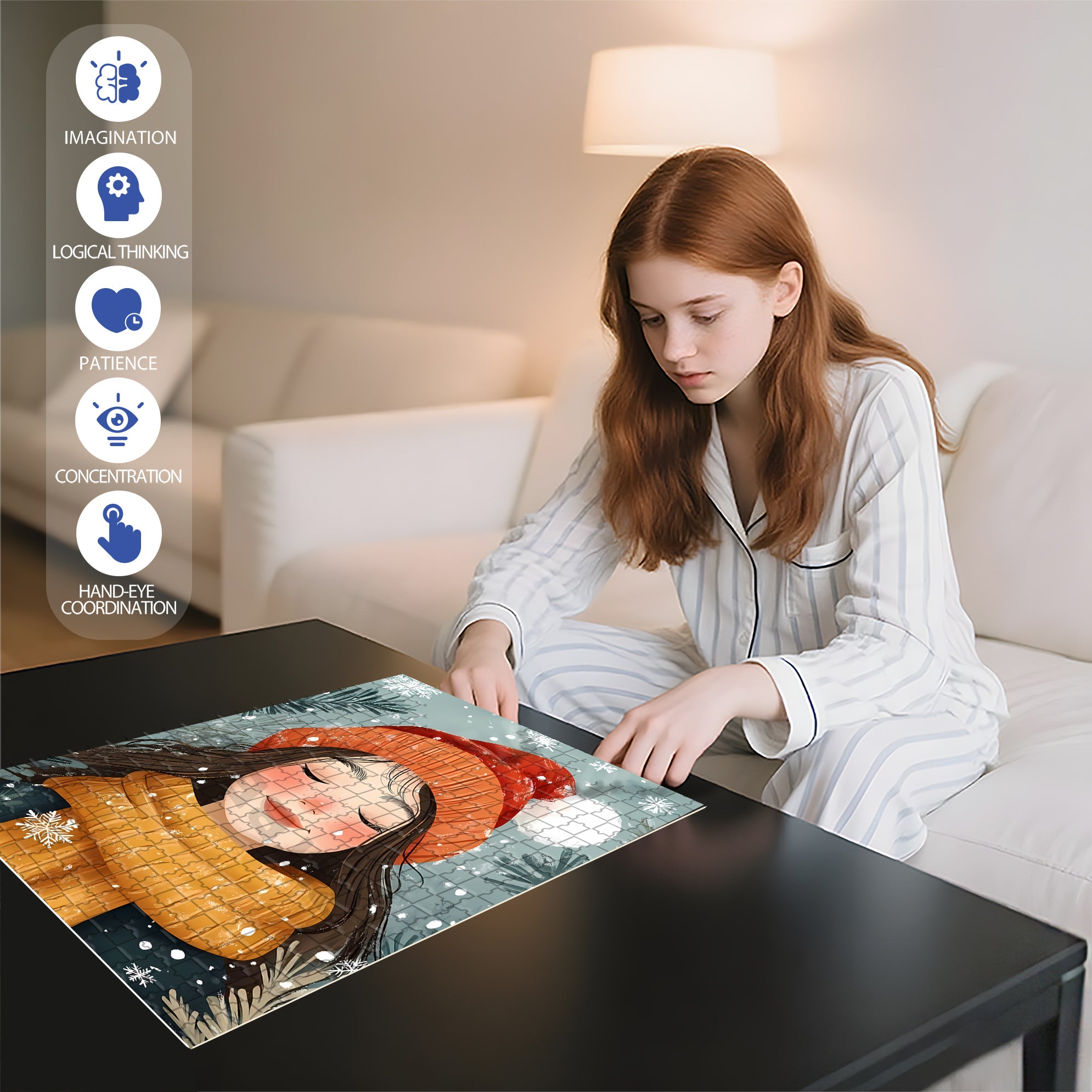 Kylie 500pcs/1000pcs Jigsaw Puzzle, Scratch-Resistant, Interactive Family Game & Brain-Boosting DIY Decor, Perfect for Halloween, Christmas & New Year Gifts, Family Puzzle Game