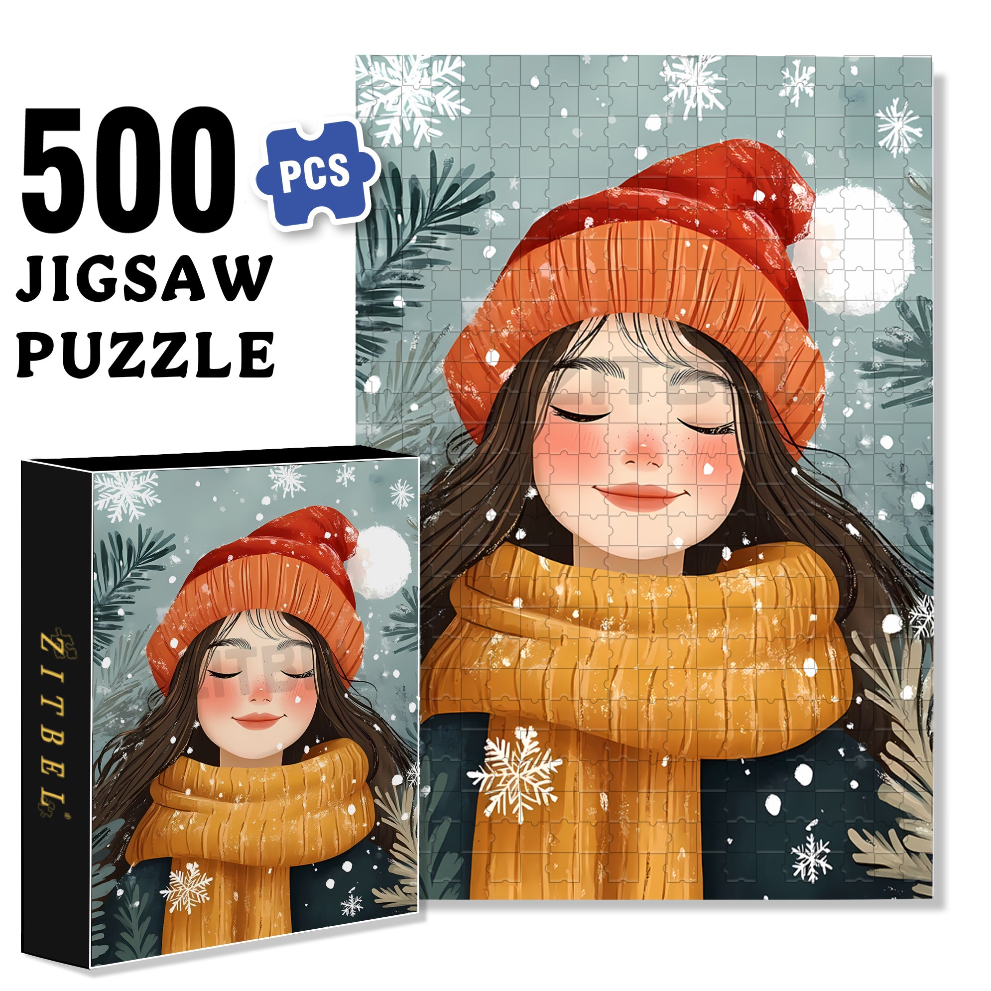 Kylie 500pcs/1000pcs Jigsaw Puzzle, Scratch-Resistant, Interactive Family Game & Brain-Boosting DIY Decor, Perfect for Halloween, Christmas & New Year Gifts, Family Puzzle Game