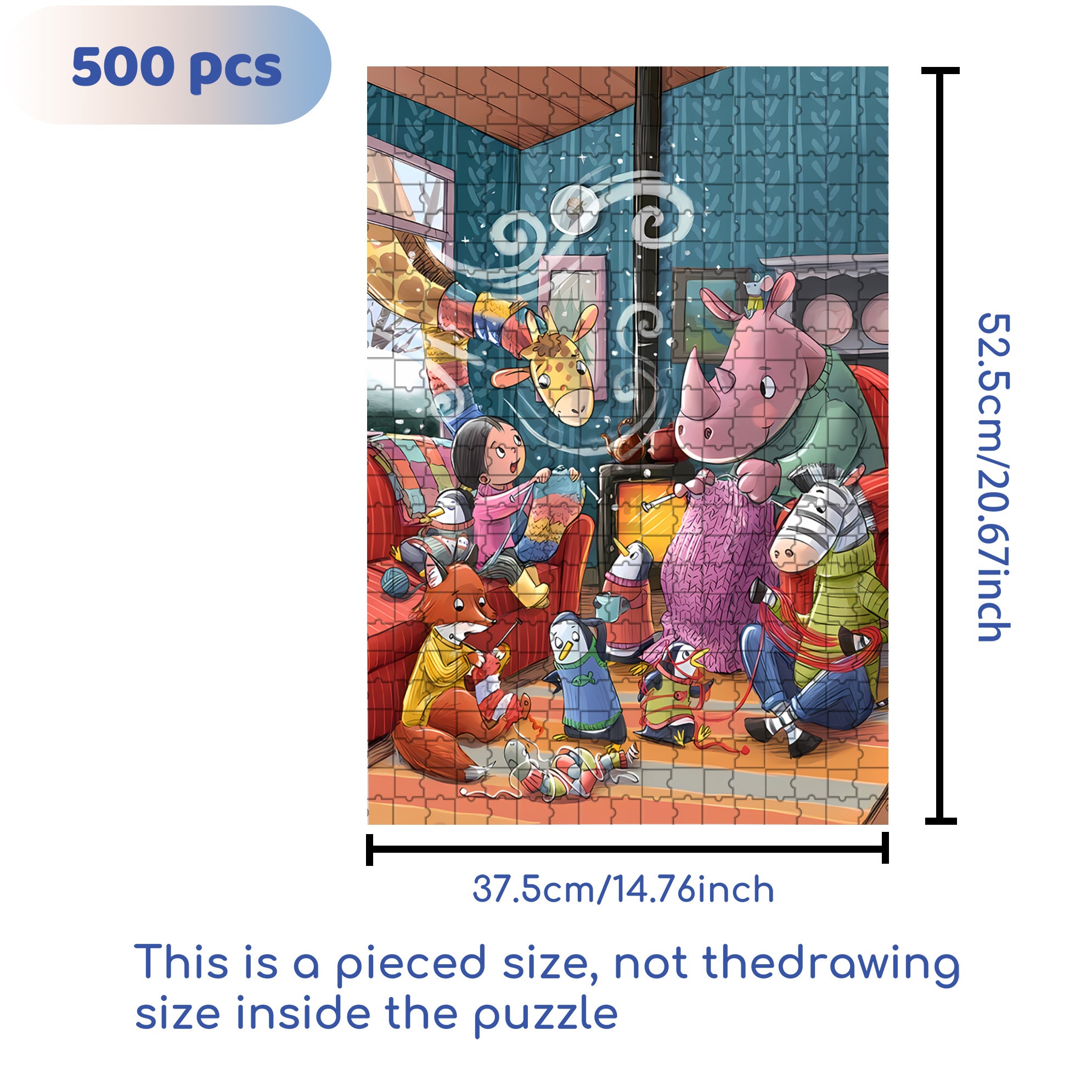 Let's Crochet Together 500pcs/1000pcs Jigsaw Puzzle, Scratch-Resistant, Interactive Family Game & Brain-Boosting DIY Decor, Perfect for Halloween, Christmas & New Year Gifts, Family Puzzle Game