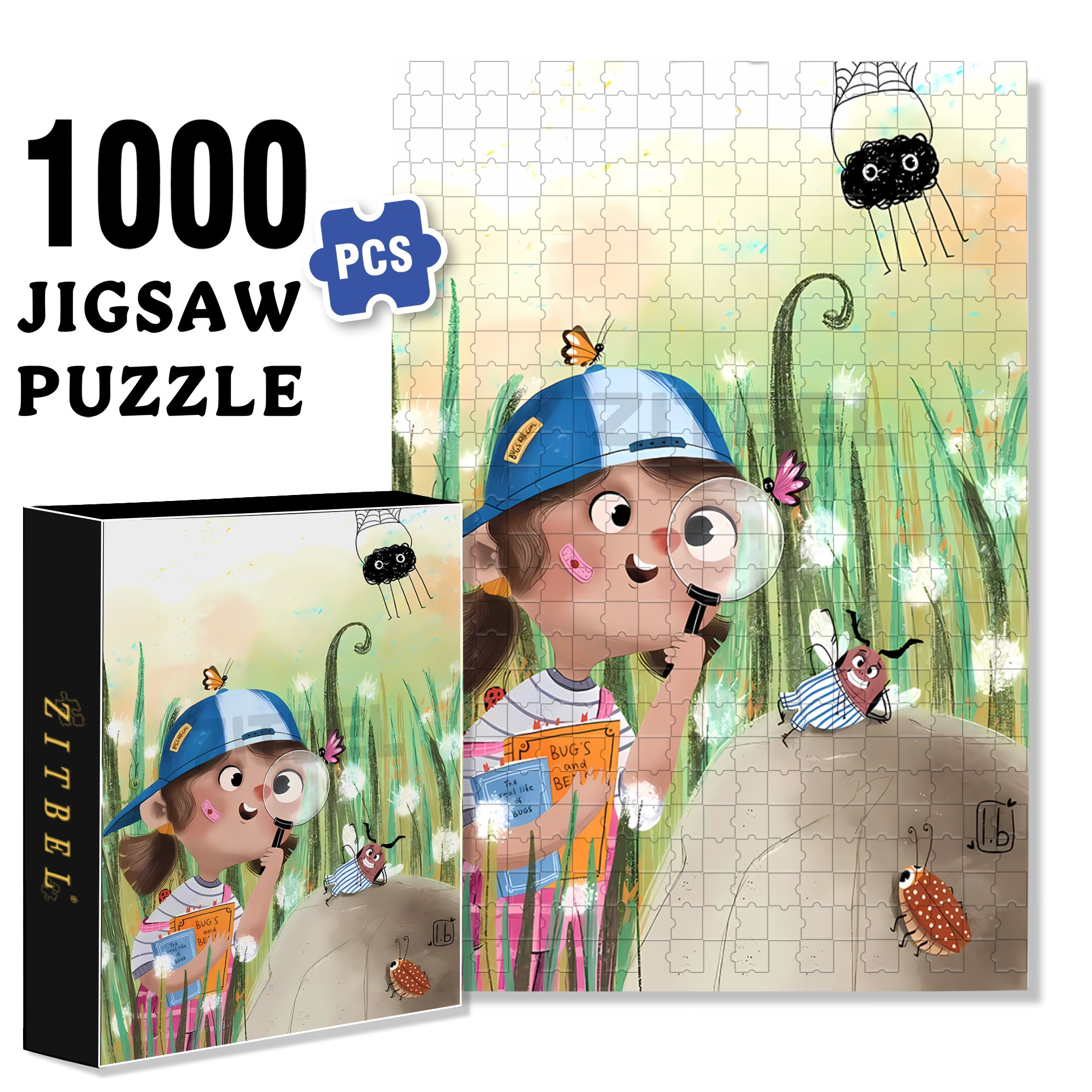 Magnifier 500pcs/1000pcs Jigsaw Puzzle, Scratch-Resistant, Interactive Family Game & Brain-Boosting DIY Decor, Perfect for Halloween, Christmas & New Year Gifts, Family Puzzle Game