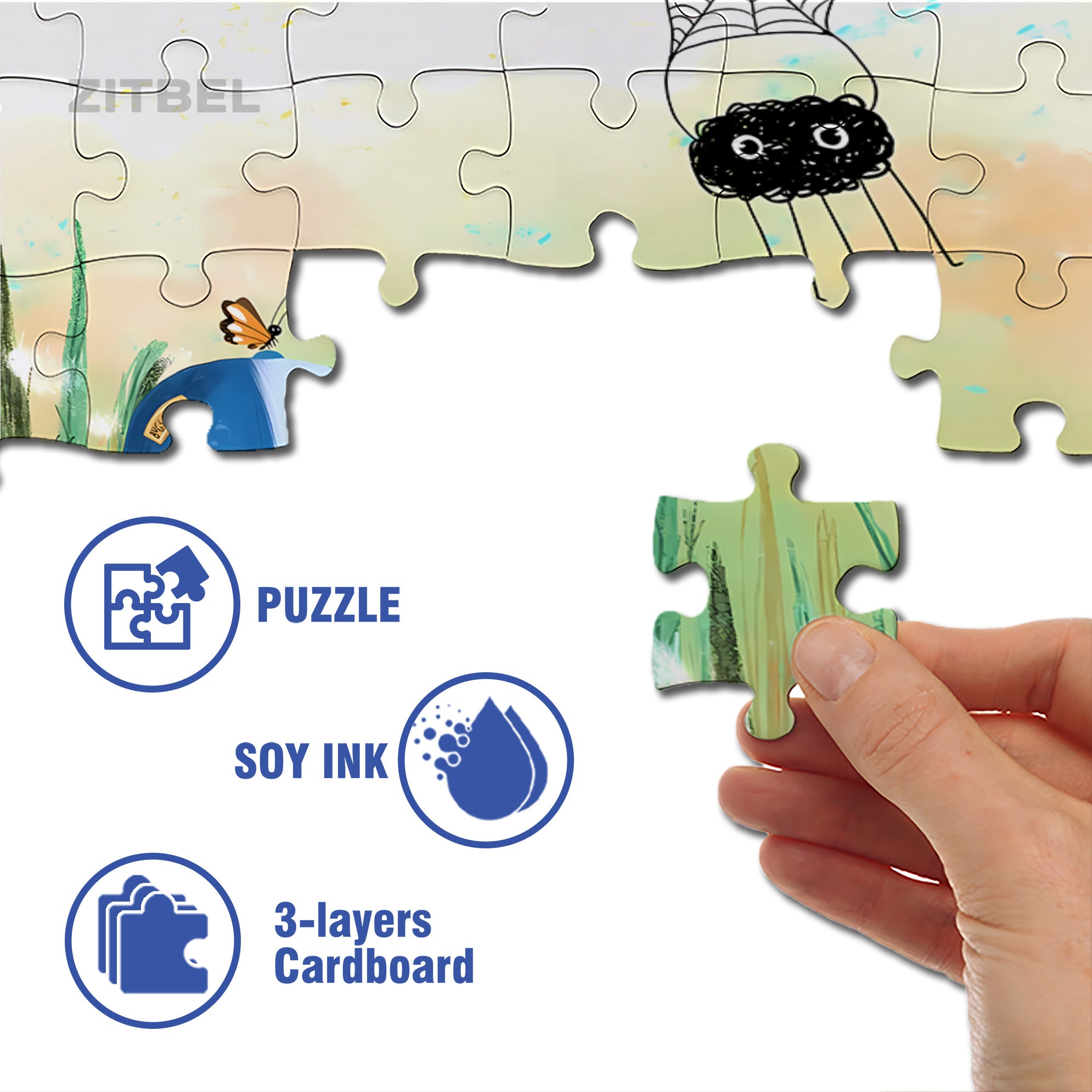 Magnifier 500pcs/1000pcs Jigsaw Puzzle, Scratch-Resistant, Interactive Family Game & Brain-Boosting DIY Decor, Perfect for Halloween, Christmas & New Year Gifts, Family Puzzle Game