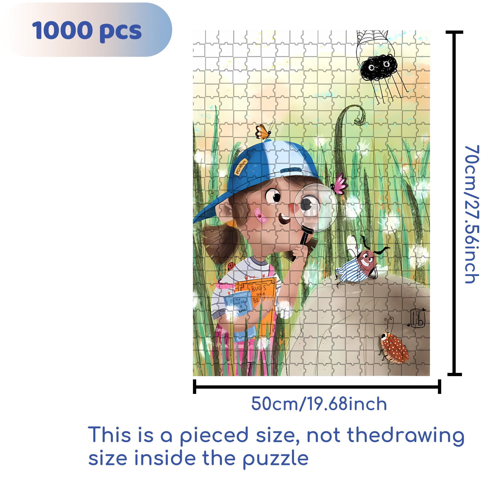 Magnifier 500pcs/1000pcs Jigsaw Puzzle, Scratch-Resistant, Interactive Family Game & Brain-Boosting DIY Decor, Perfect for Halloween, Christmas & New Year Gifts, Family Puzzle Game