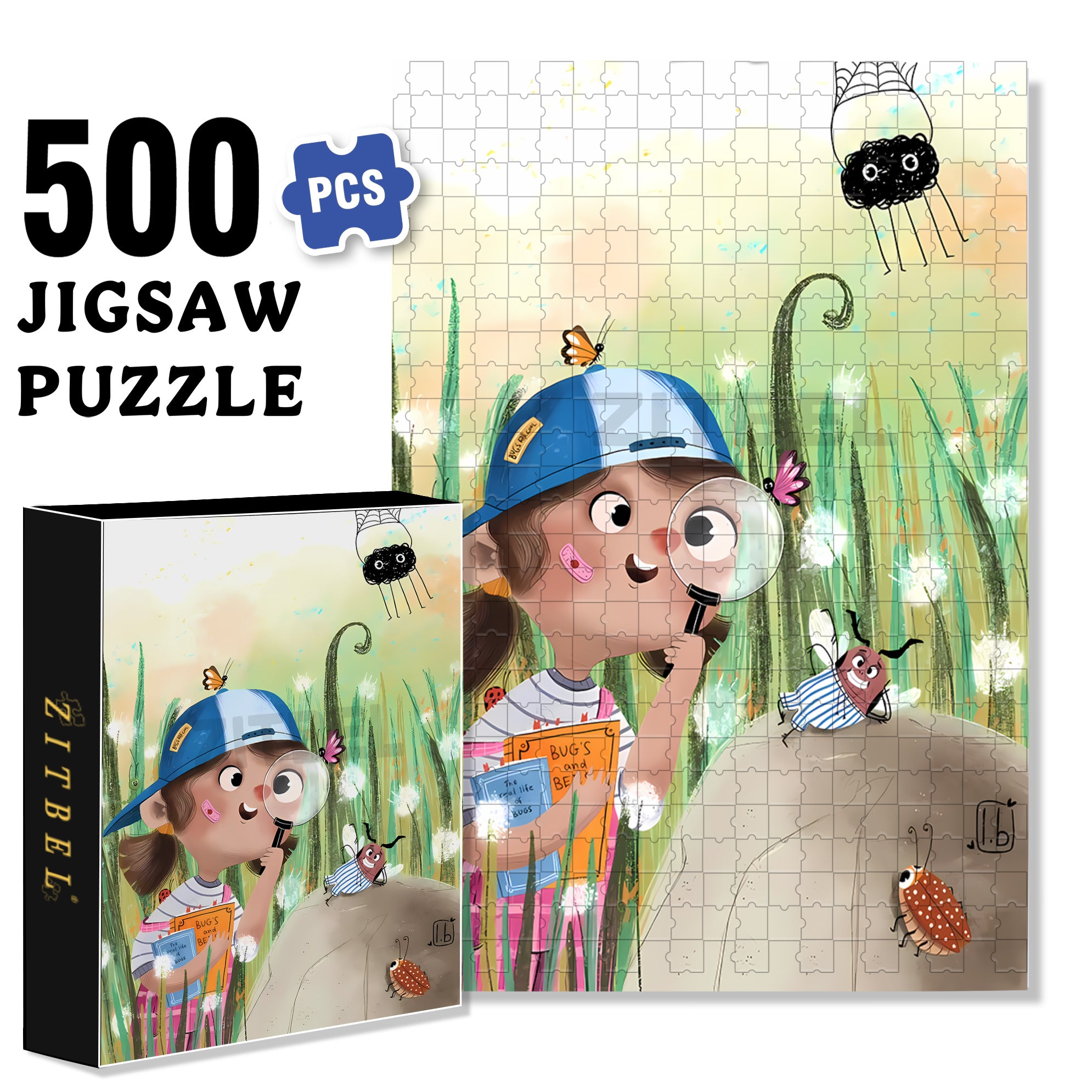 Magnifier 500pcs/1000pcs Jigsaw Puzzle, Scratch-Resistant, Interactive Family Game & Brain-Boosting DIY Decor, Perfect for Halloween, Christmas & New Year Gifts, Family Puzzle Game