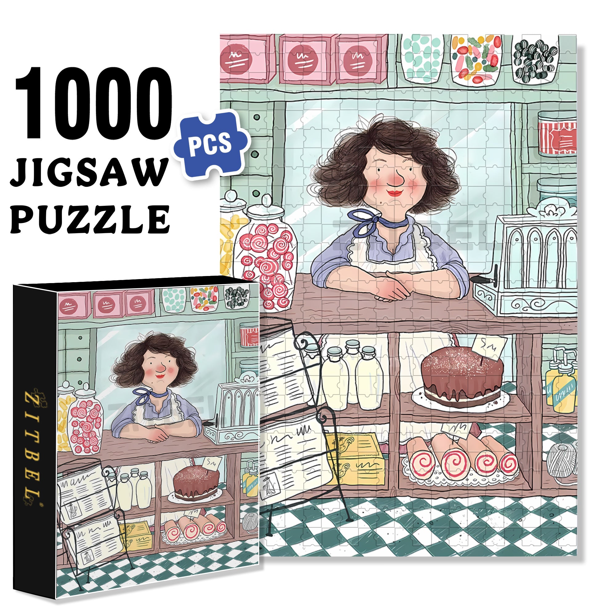 Peggie's Shop 500pcs/1000pcs Jigsaw Puzzle, Scratch-Resistant, Interactive Family Game & Brain-Boosting DIY Decor, Perfect for Halloween, Christmas & New Year Gifts, Family Puzzle Game