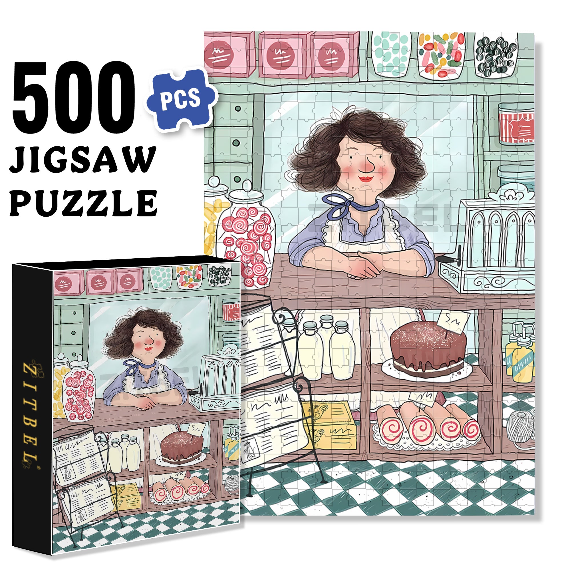 Peggie's Shop 500pcs/1000pcs Jigsaw Puzzle, Scratch-Resistant, Interactive Family Game & Brain-Boosting DIY Decor, Perfect for Halloween, Christmas & New Year Gifts, Family Puzzle Game