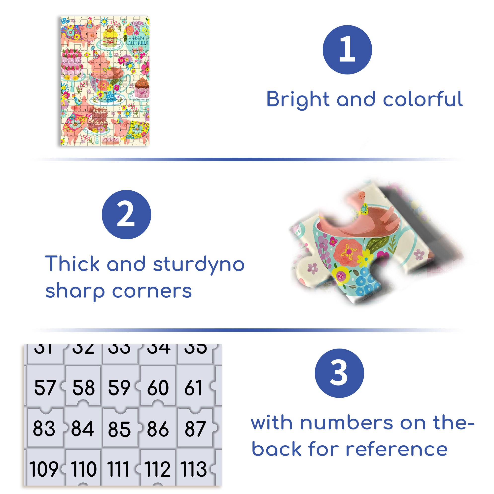 Pig's Birthday Party 500pcs/1000pcs Jigsaw Puzzle, Scratch-Resistant, Interactive Family Game & Brain-Boosting DIY Decor, Perfect for Halloween, Christmas & New Year Gifts, Family Puzzle Game