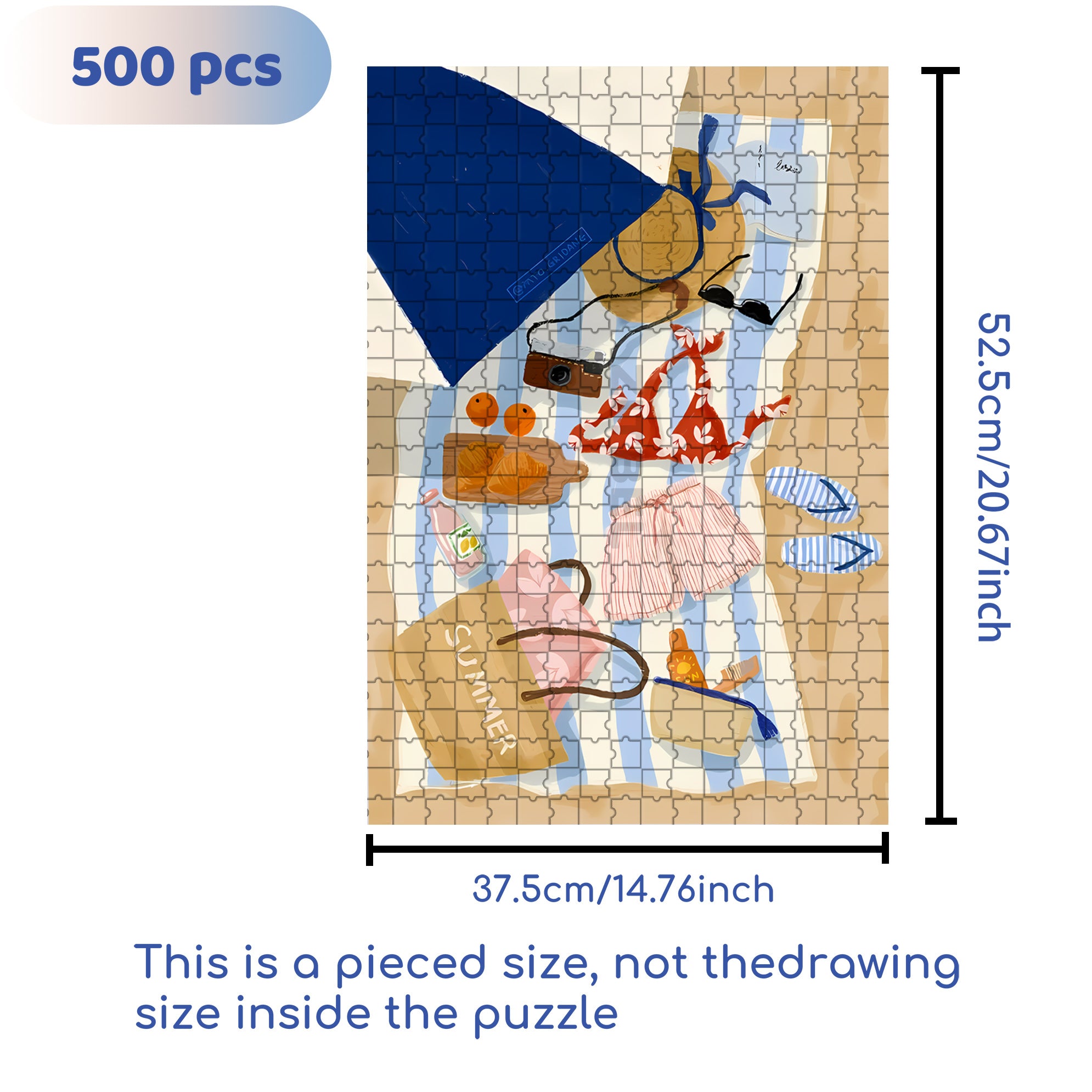 Red Bikini 500pcs/1000pcs Jigsaw Puzzle, Scratch-Resistant, Interactive Family Game & Brain-Boosting DIY Decor, Perfect for Halloween, Christmas & New Year Gifts, Family Puzzle Game