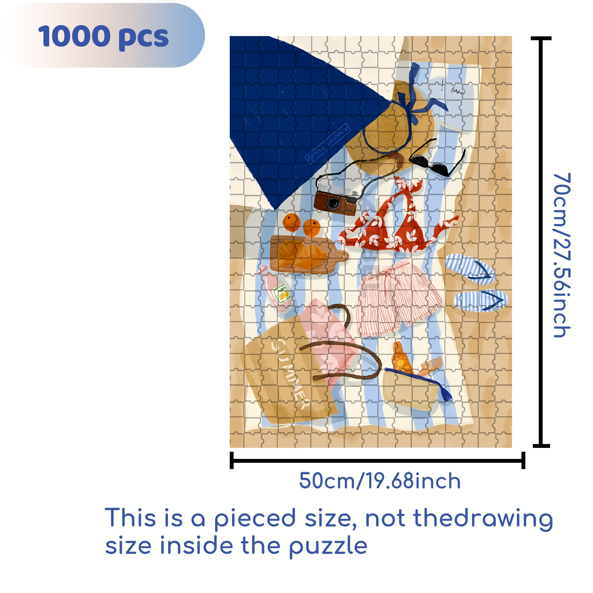 Red Bikini 500pcs/1000pcs Jigsaw Puzzle, Scratch-Resistant, Interactive Family Game & Brain-Boosting DIY Decor, Perfect for Halloween, Christmas & New Year Gifts, Family Puzzle Game