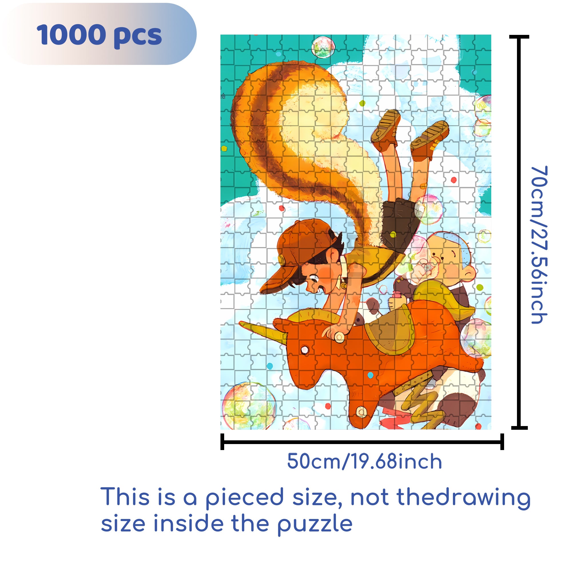 Rocking Horse 500pcs/1000pcs Jigsaw Puzzle, Scratch-Resistant, Interactive Family Game & Brain-Boosting DIY Decor, Perfect for Halloween, Christmas & New Year Gifts, Family Puzzle Game