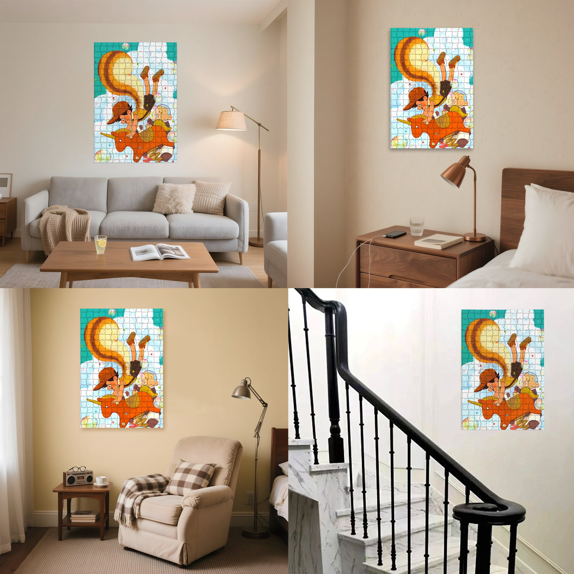 Rocking Horse 500pcs/1000pcs Jigsaw Puzzle, Scratch-Resistant, Interactive Family Game & Brain-Boosting DIY Decor, Perfect for Halloween, Christmas & New Year Gifts, Family Puzzle Game