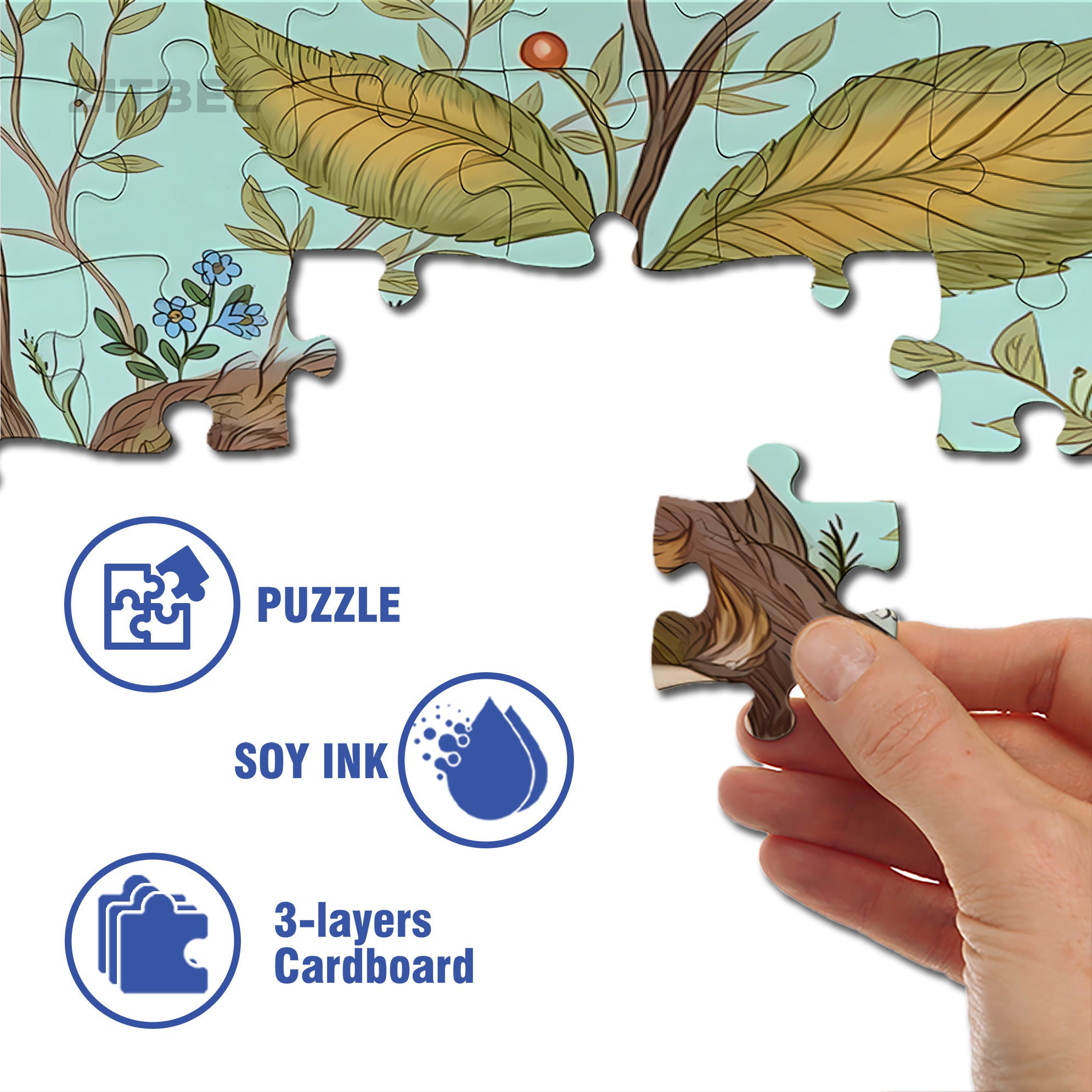 Sleeping In A Bird's Nest 500pcs/1000pcs Jigsaw Puzzle, Scratch-Resistant, Interactive Family Game & Brain-Boosting DIY Decor, Perfect for Halloween, Christmas & New Year Gifts, Family Puzzle Game