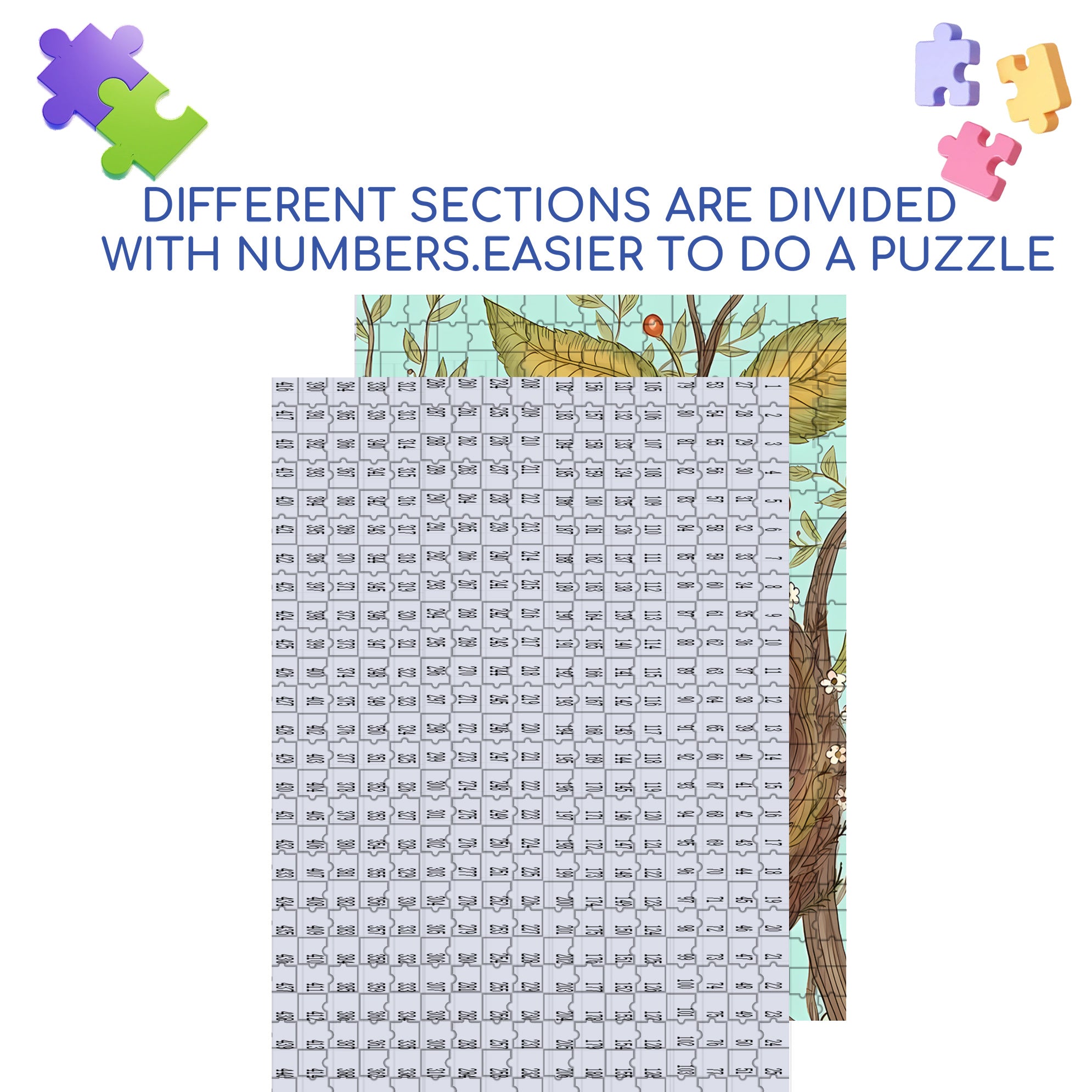 Sleeping In A Bird's Nest 500pcs/1000pcs Jigsaw Puzzle, Scratch-Resistant, Interactive Family Game & Brain-Boosting DIY Decor, Perfect for Halloween, Christmas & New Year Gifts, Family Puzzle Game